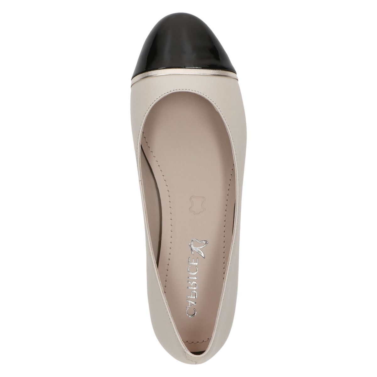 Ballerine talon bloc multicolore sable métallique, CAPRICE