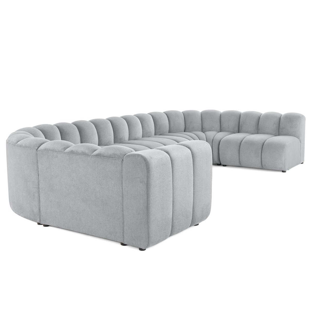 Canapé Panoramique 7 places - DEBBIE gris, BEST MOBILIER
