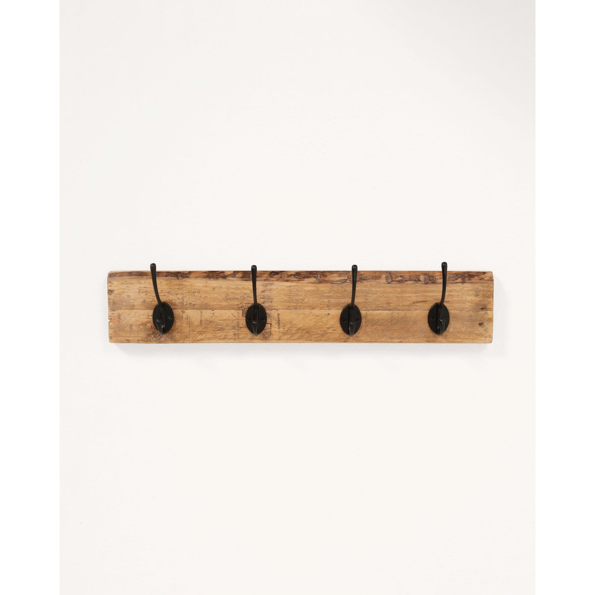 Porte-manteau mural bois massif recyclé et métal - SEKAI marron, HANNUN