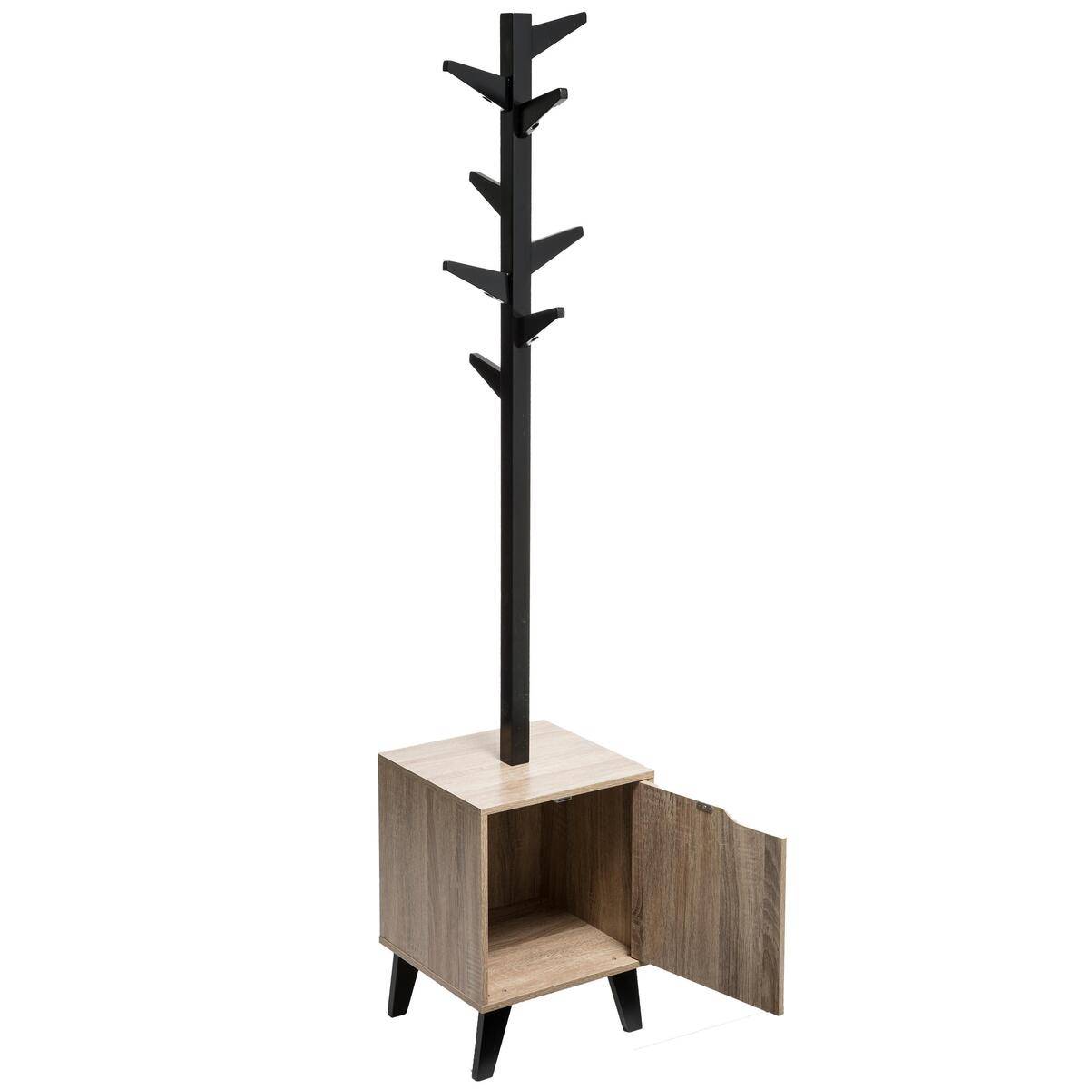 Porte-manteau effet chêne en métal et bois CEDA noir, 5FIVE SIMPLY SMART