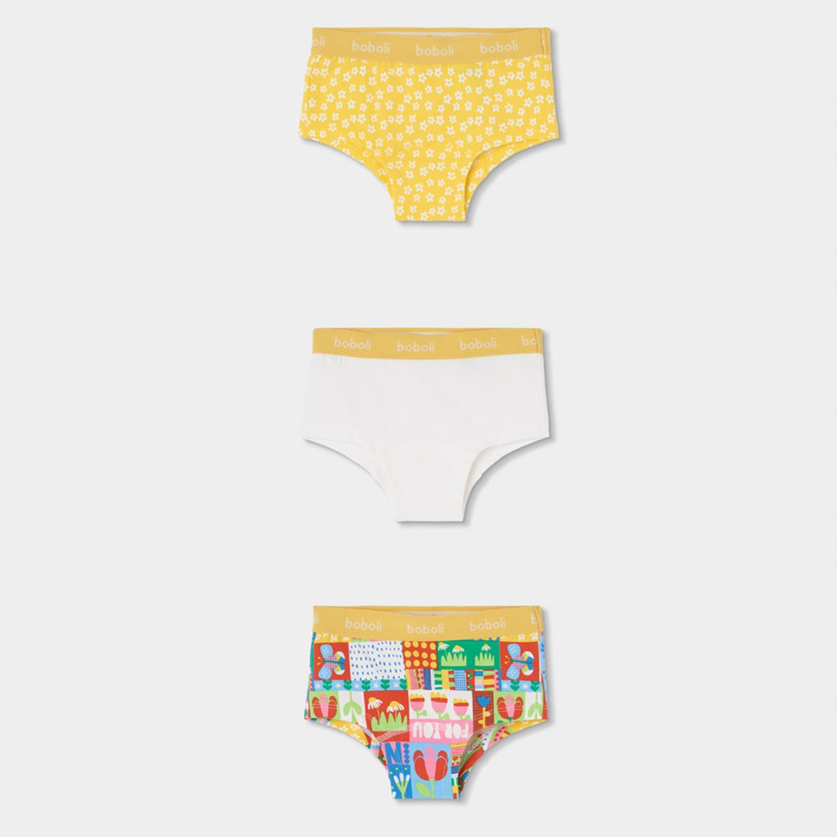 Pack de 3 culottes en coton imprimé multicolore, BOBOLI