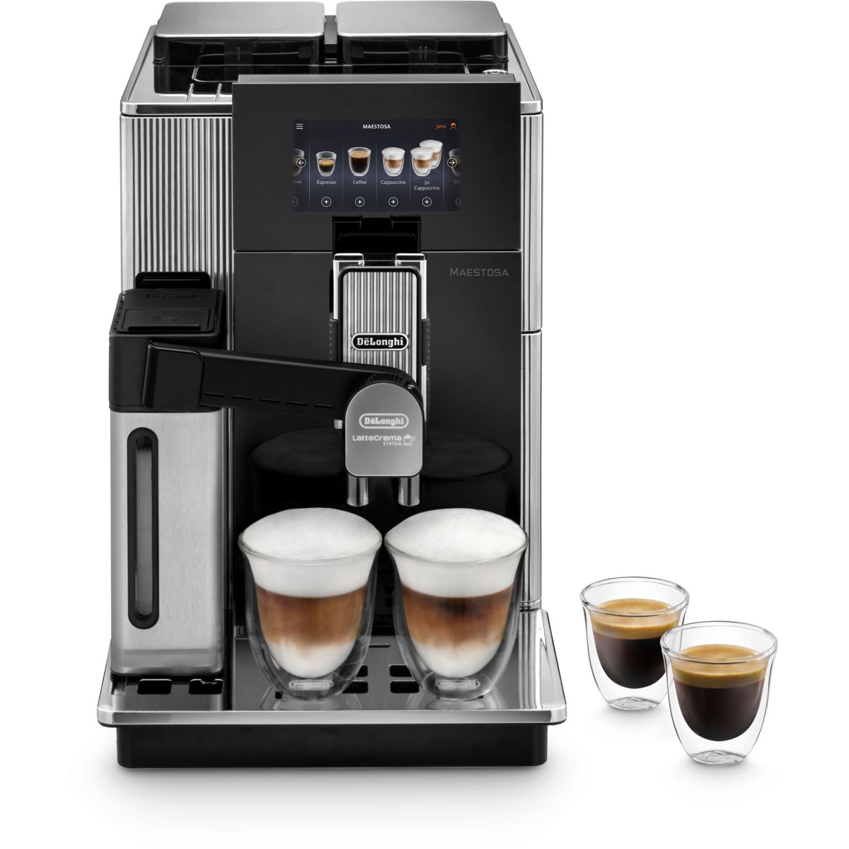 Expresso Broyeur Maestosa EPAM960.75.GLM connecté inox noir, DELONGHI