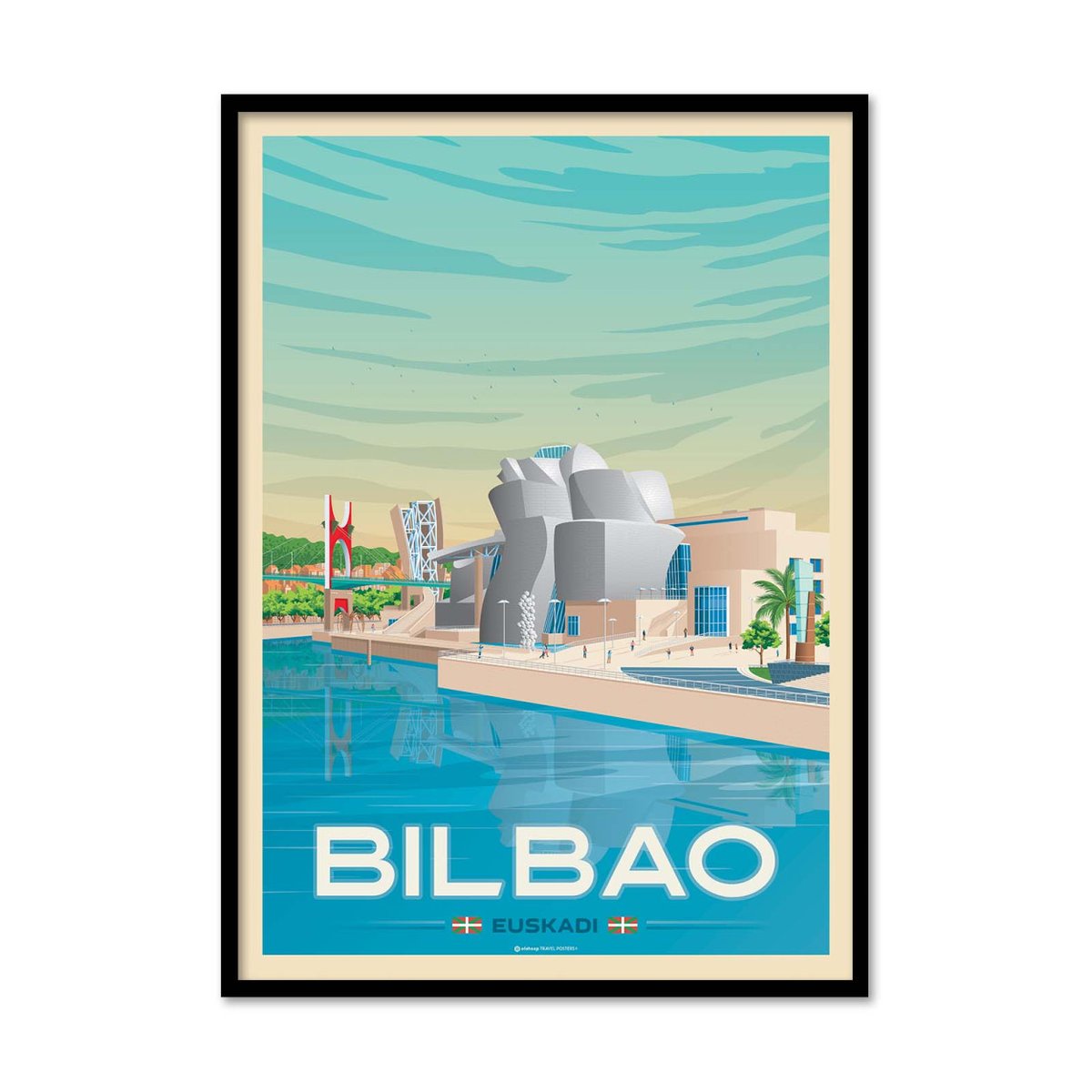 Affiche d'art - Bilbao - Olahoop Travel Posters couleur unique, WALL EDITIONS