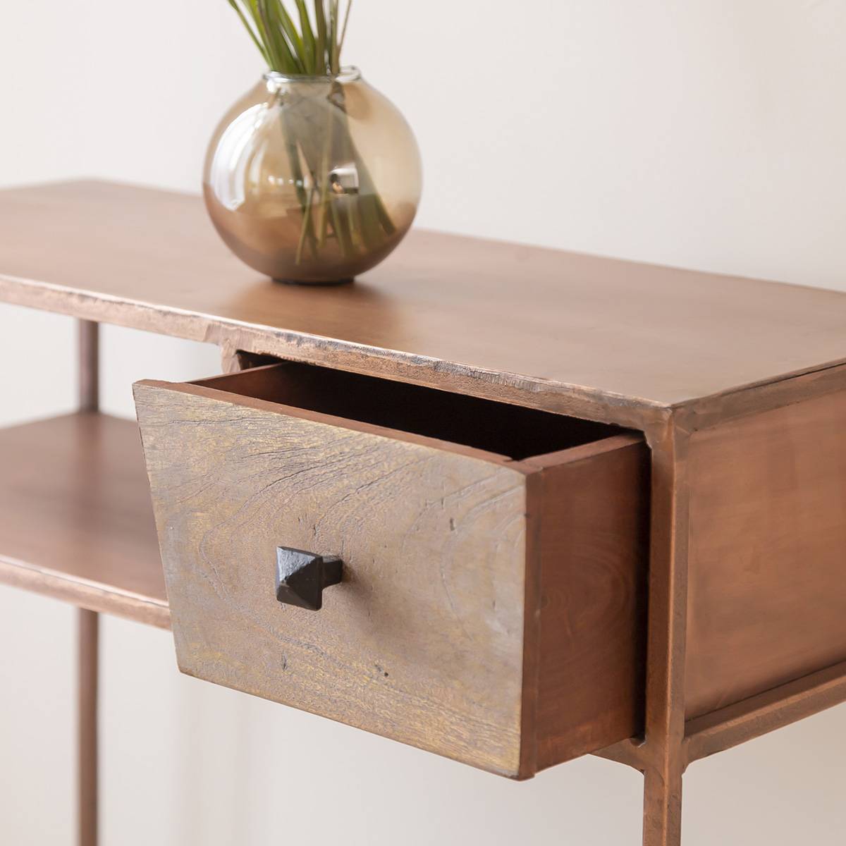 Console en métal rectangle LIMA orange, MADE IN MEUBLES 