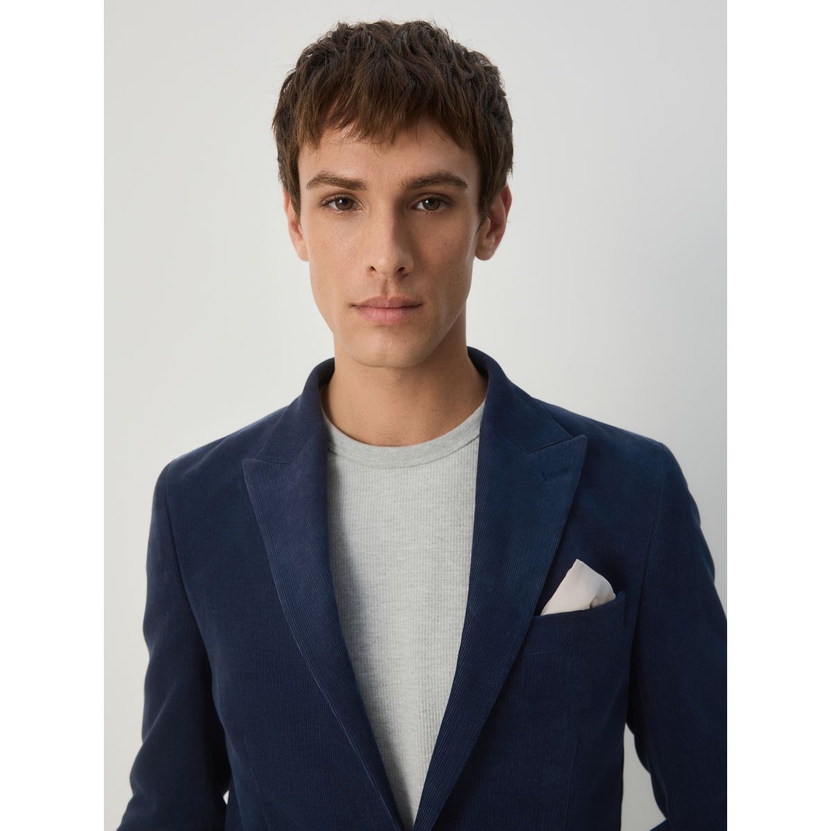 Veste de costume slim en velours côtelé bleu marine, NEXT