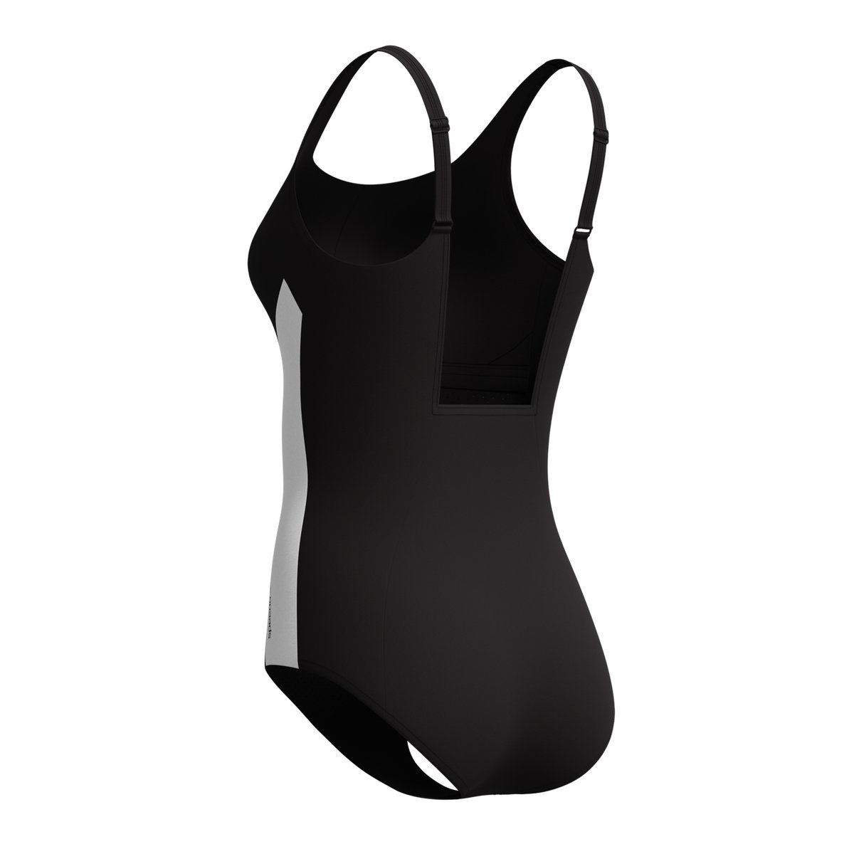 Maillot de bain 1 pièce à bretelles ajustables motif/style bicolore QUANTUM CONTOUR noir, SPEEDO