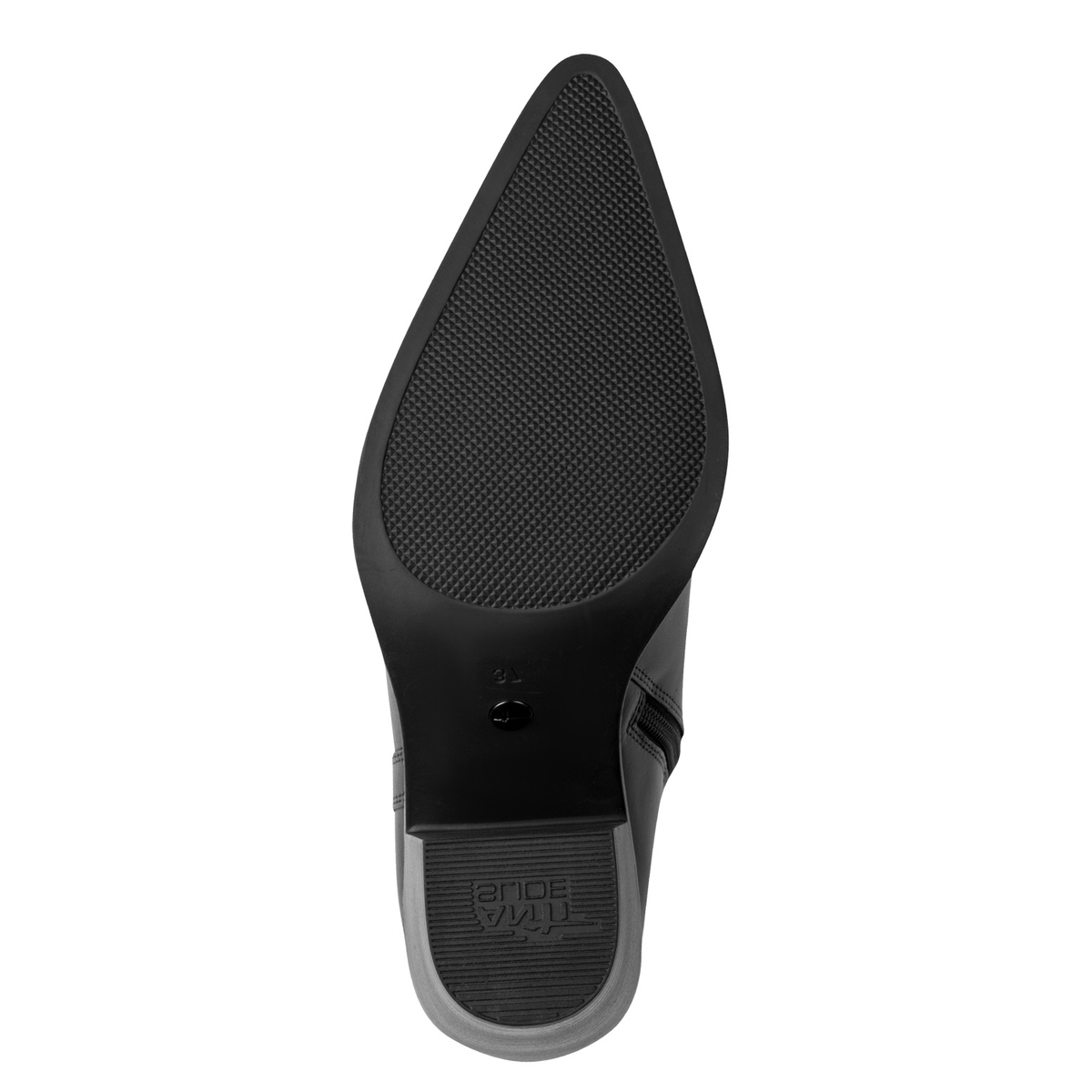 Bottine en cuir noir, TAMARIS