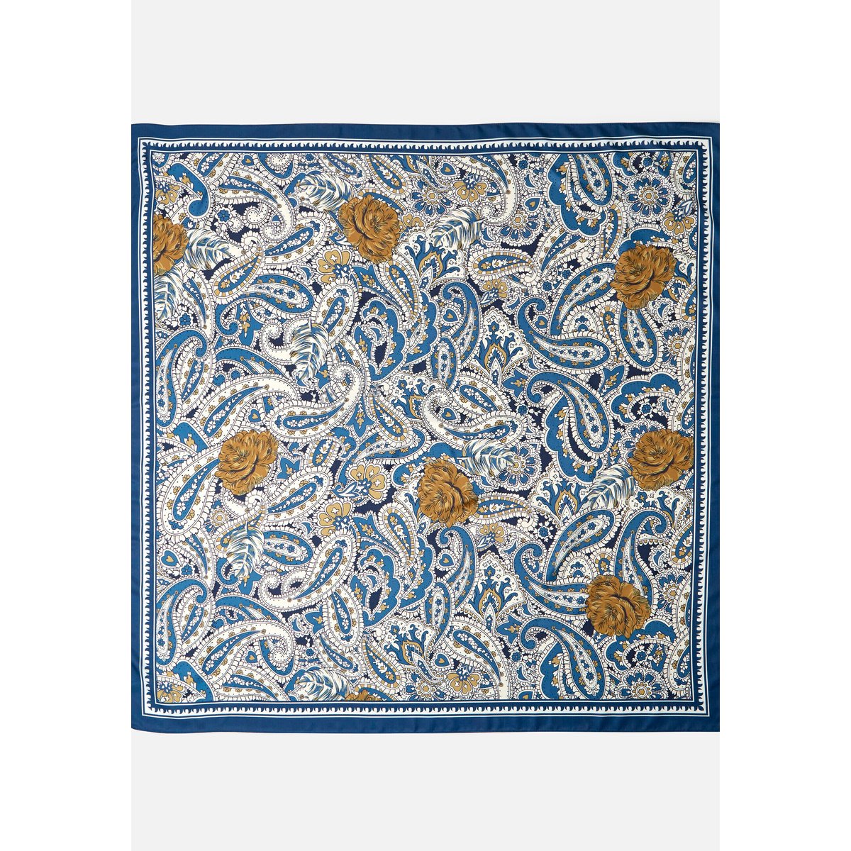 Foulard réversible imprimé cachemire bleu/beige imp. cachemire, DAMART