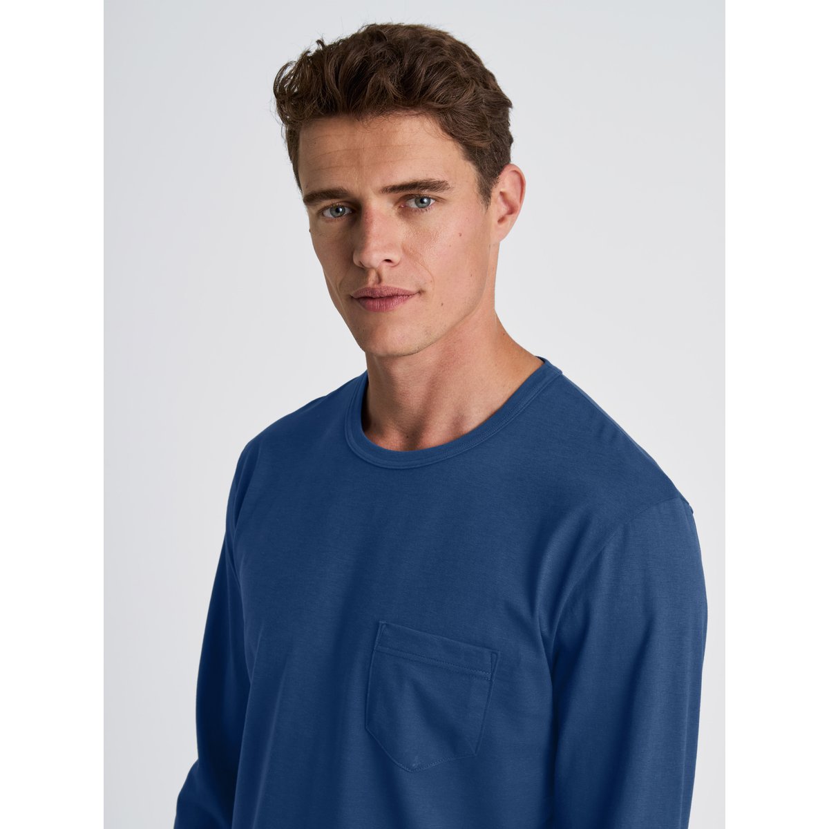 Pyjama manches longues Coton RELAX IMPRINT bleu poterie, CALIDA