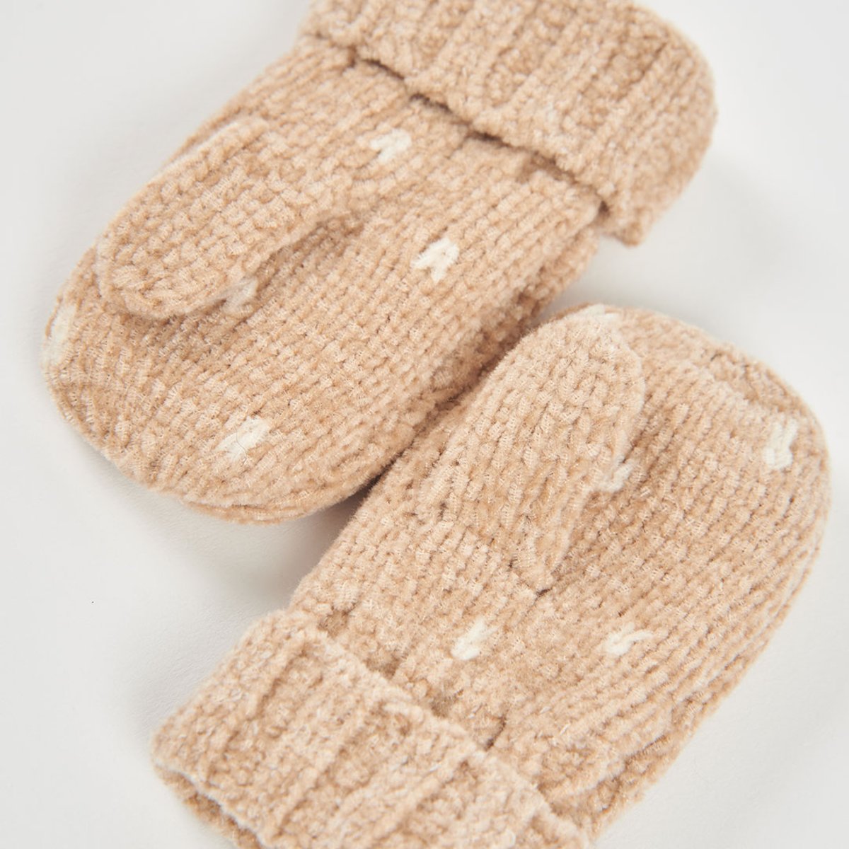 Moufle bébé avec imprimé à pois marron, BOBOLI