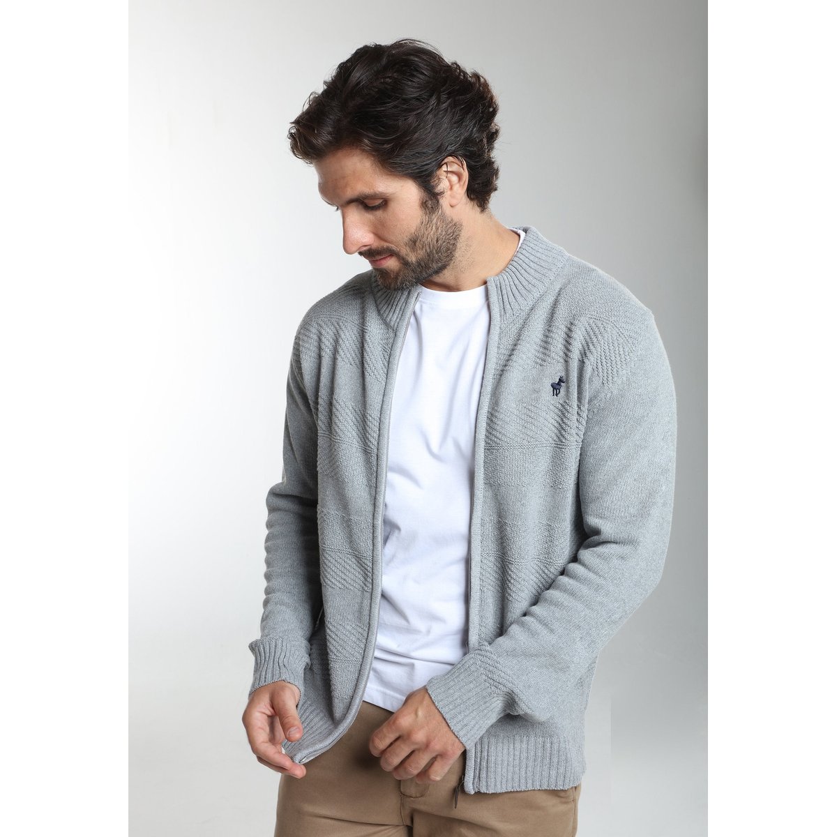 Gilet manches longues coton LYAN gris, GENTLEMAN FARMER