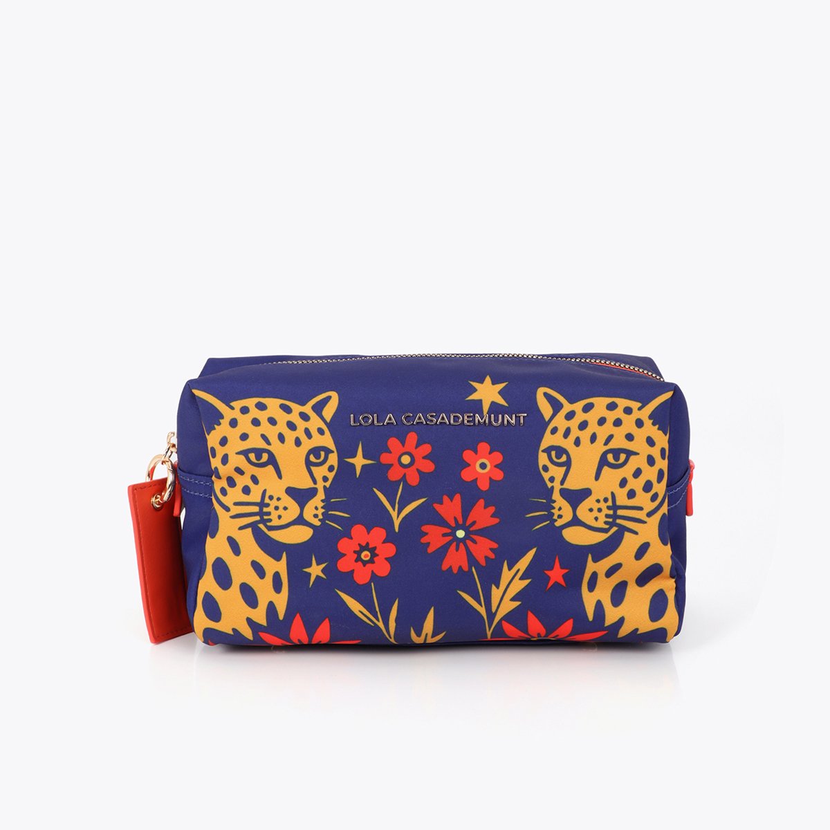 Trousse de toilette imprimé léopard bleu roi, LOLA CASADEMUNT