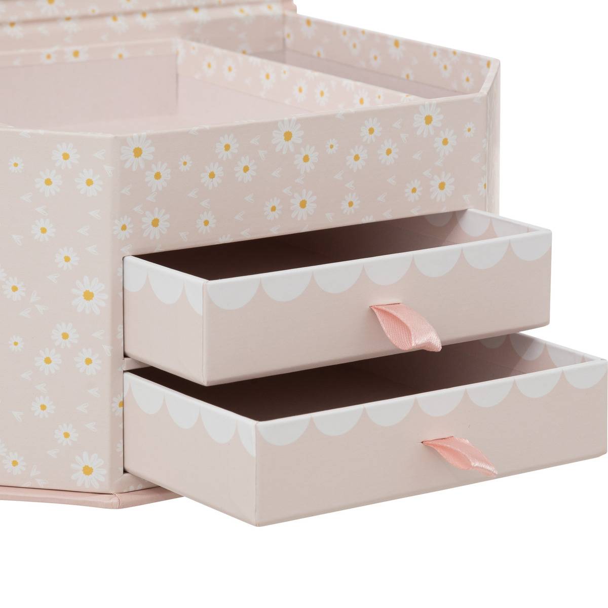 Boîte à bijoux enfant carton avec miroir LANA rose, ATMOSPHERA FOR KIDS