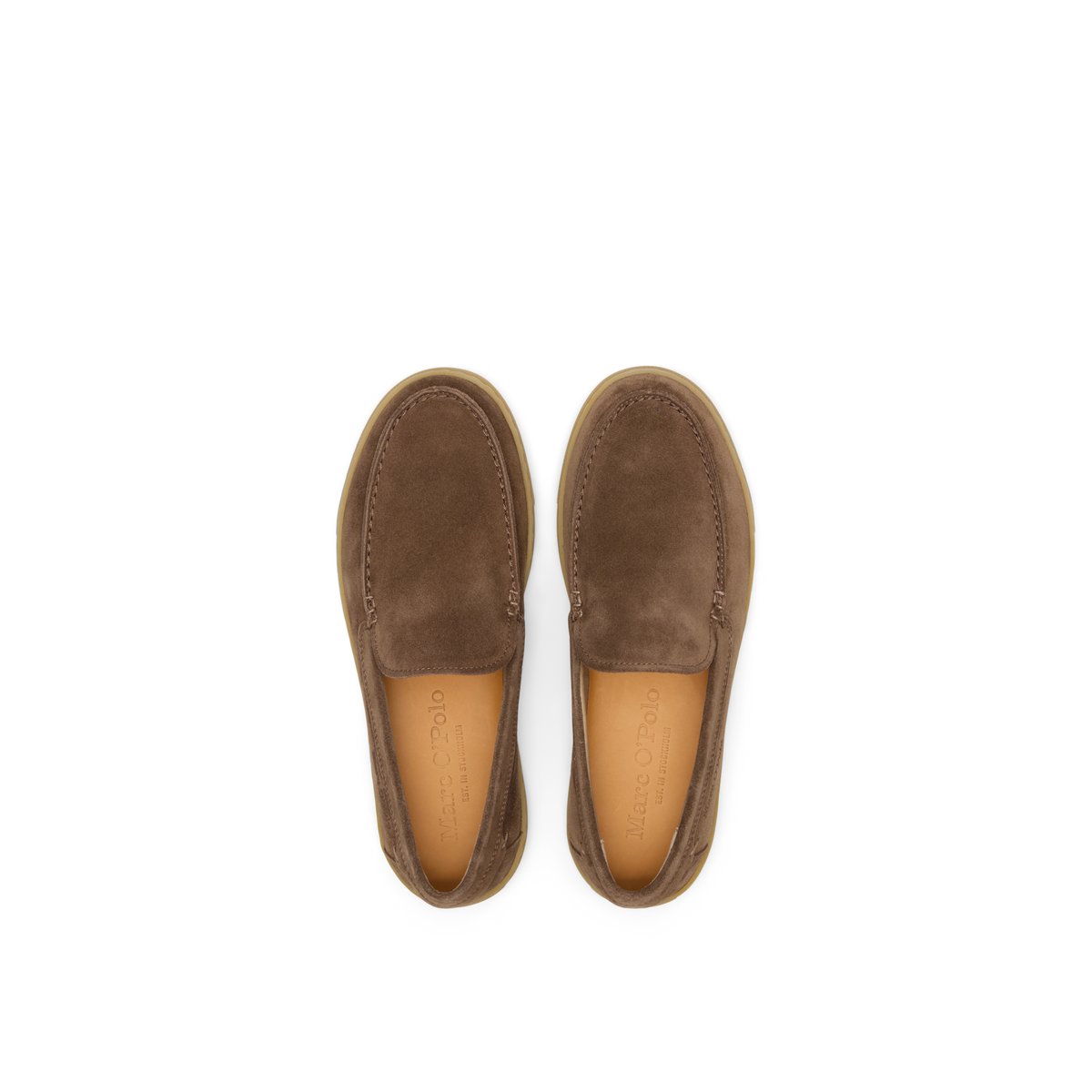 Mocassins modèle à carreaux en cuir velours marron, MARC O'POLO