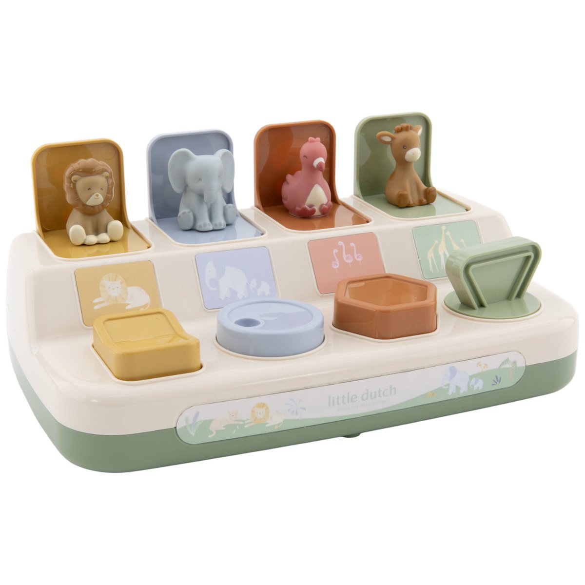 Popup Animaux bleu, jaune, vert, marron, LITTLE DUTCH