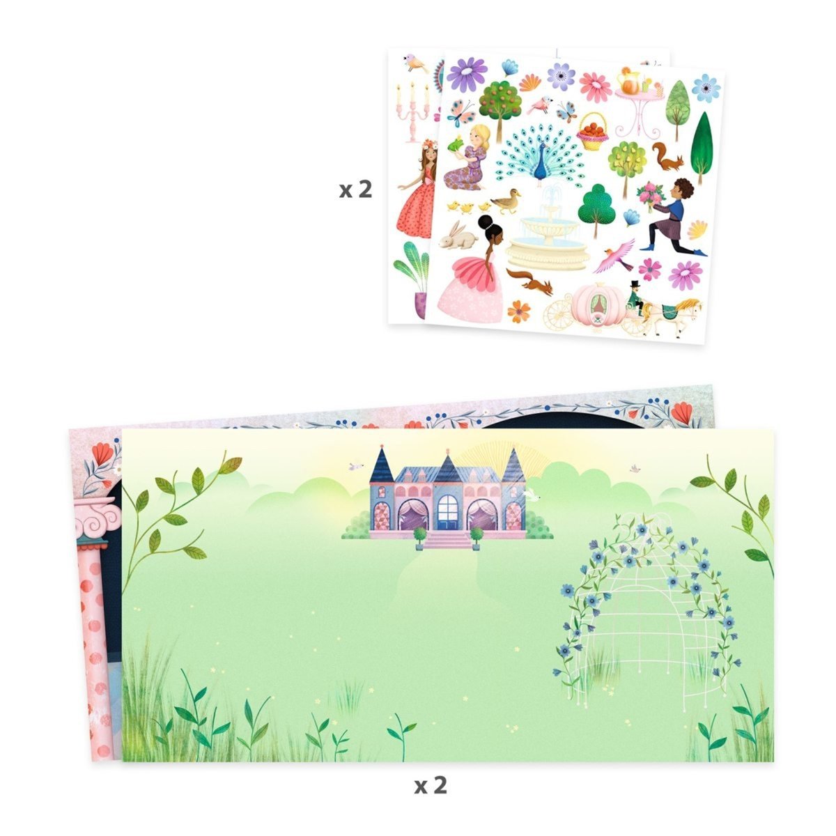 Histoires de stickers La vie au château multicolore, DJECO