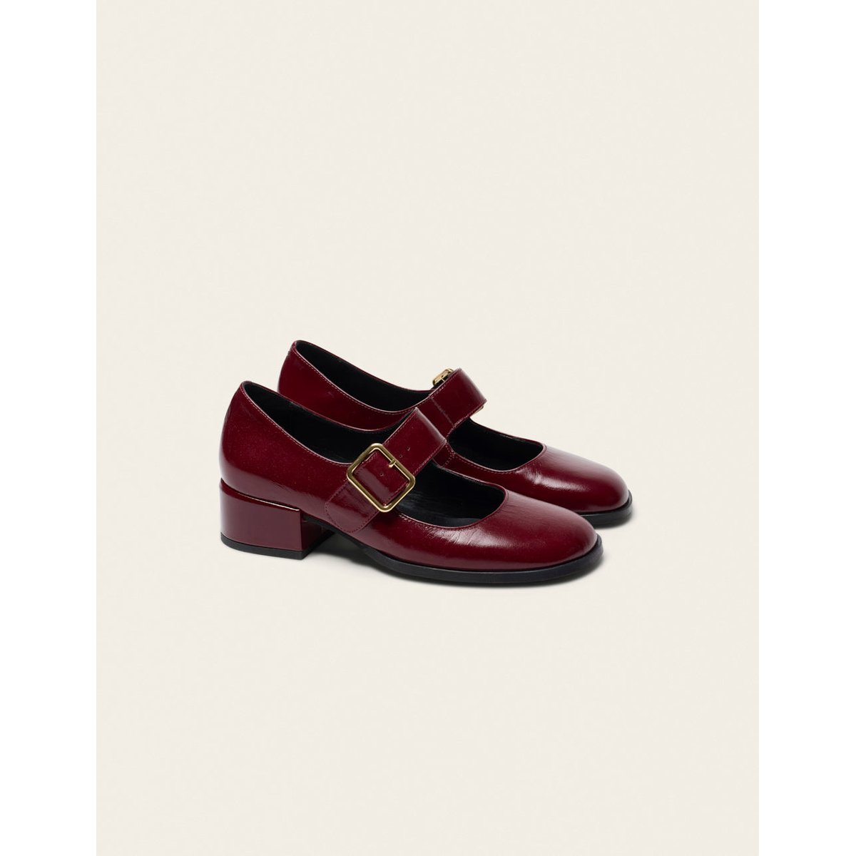 Escarpins AMARI cuir plissé bordeaux, ODAJE