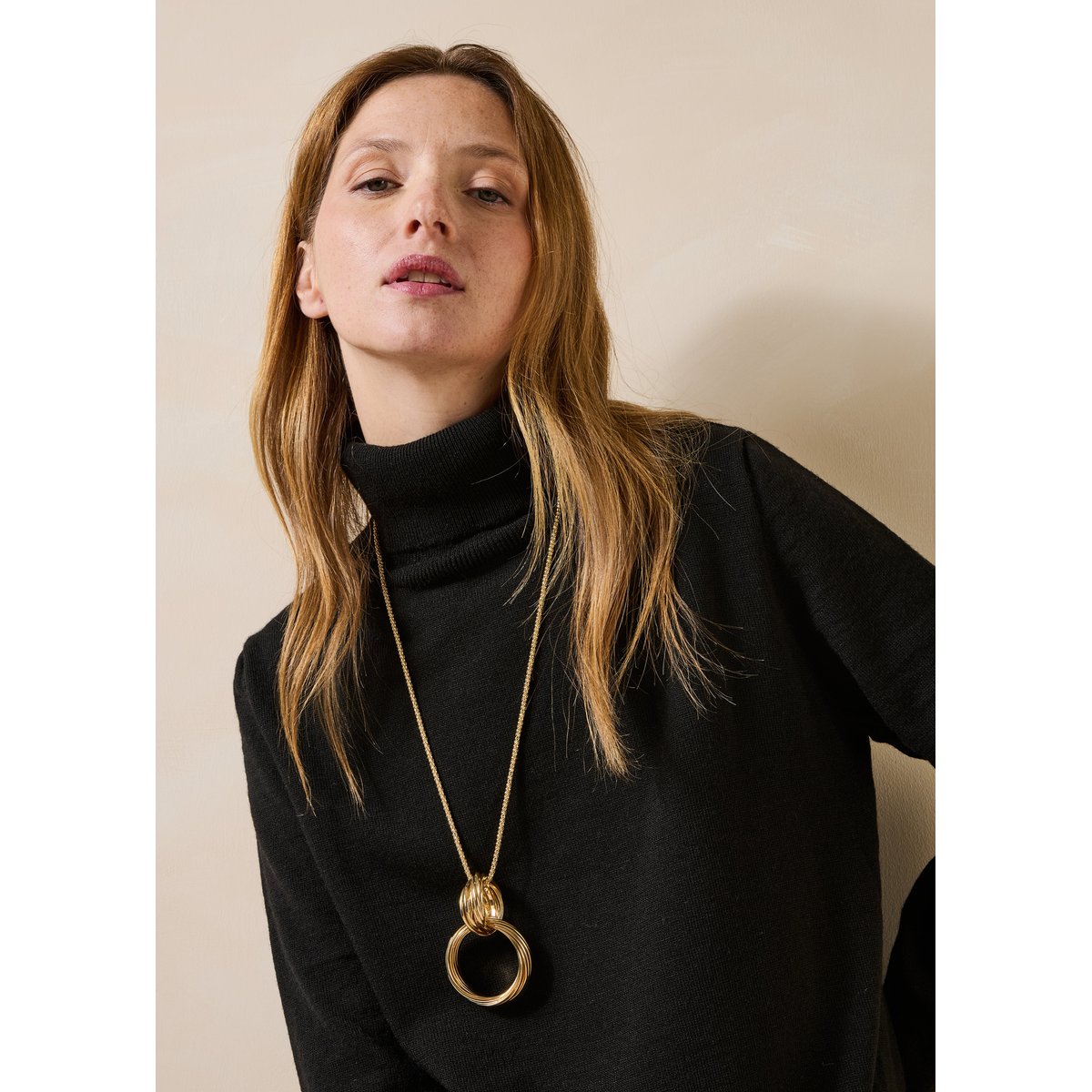 Collier sautoir multianneau light gold, LA FEE MARABOUTEE