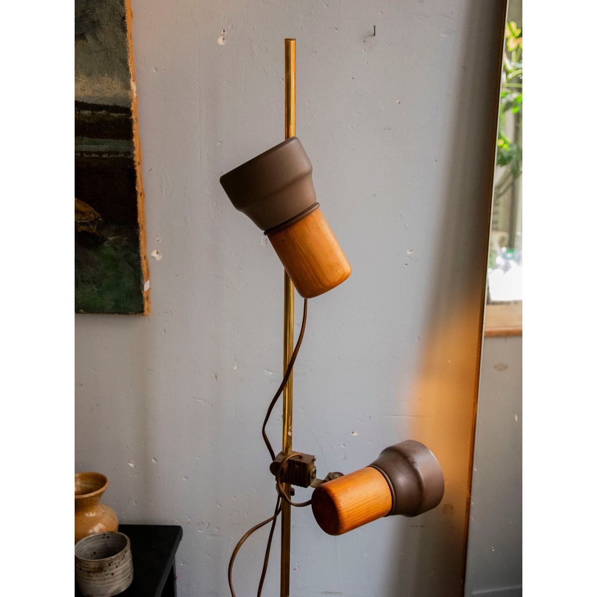 Lampe mid-century aux têtes pivotantes Suzanne N°639 - Bon état argenté, DEBONGOUT
