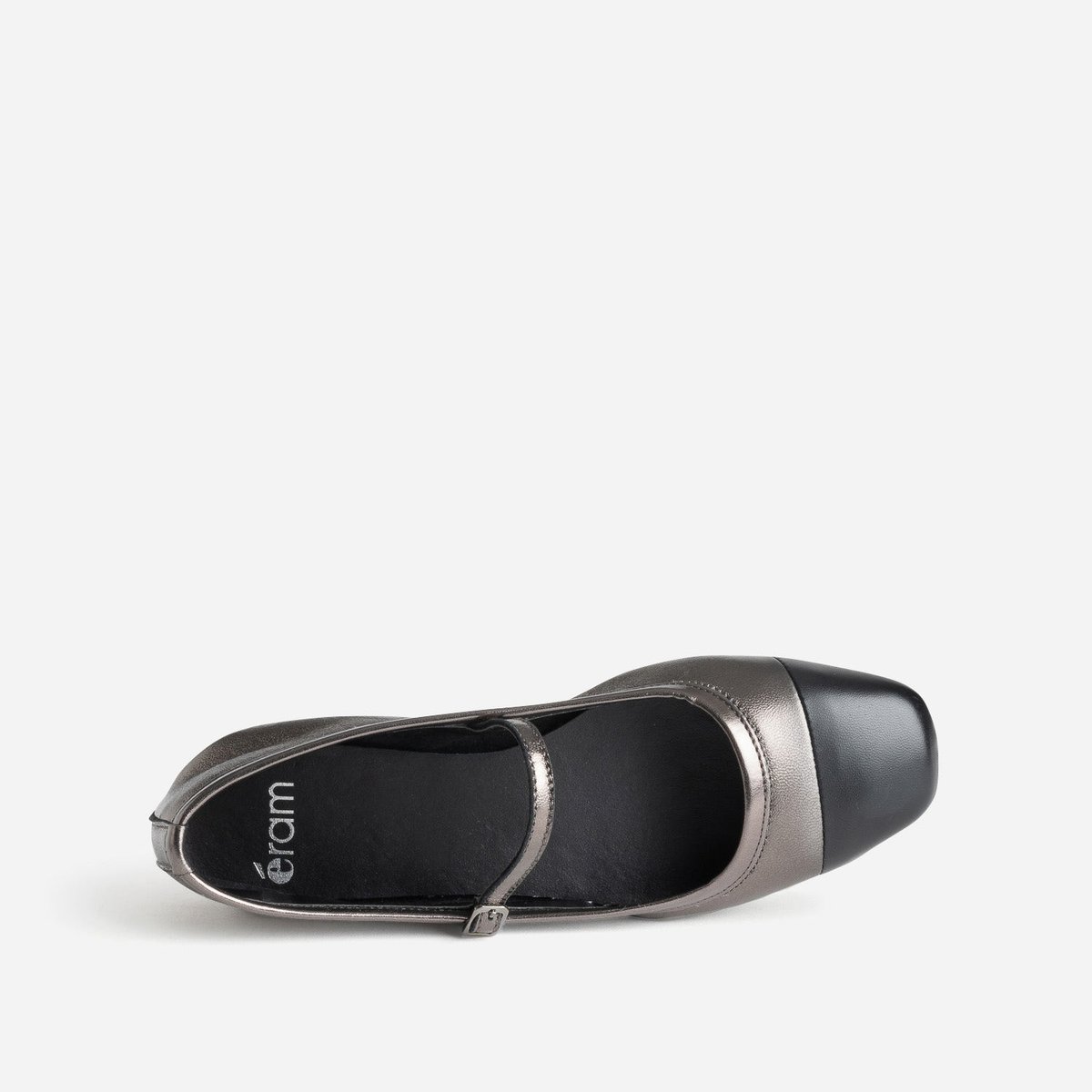 Ballerine en cuir DOLLY noir/argent, ERAM