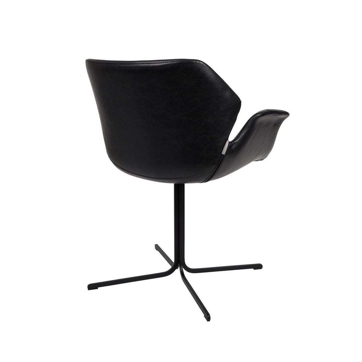 Fauteuil design (lot de 2), industriel, NIKKI noir, ZUIVER