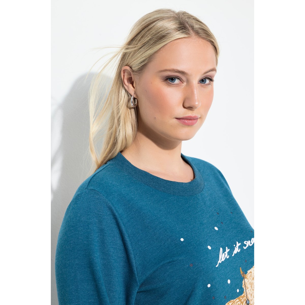 Sweat-shirt à paillettes Let ot Snow pétrol, ULLA POPKEN