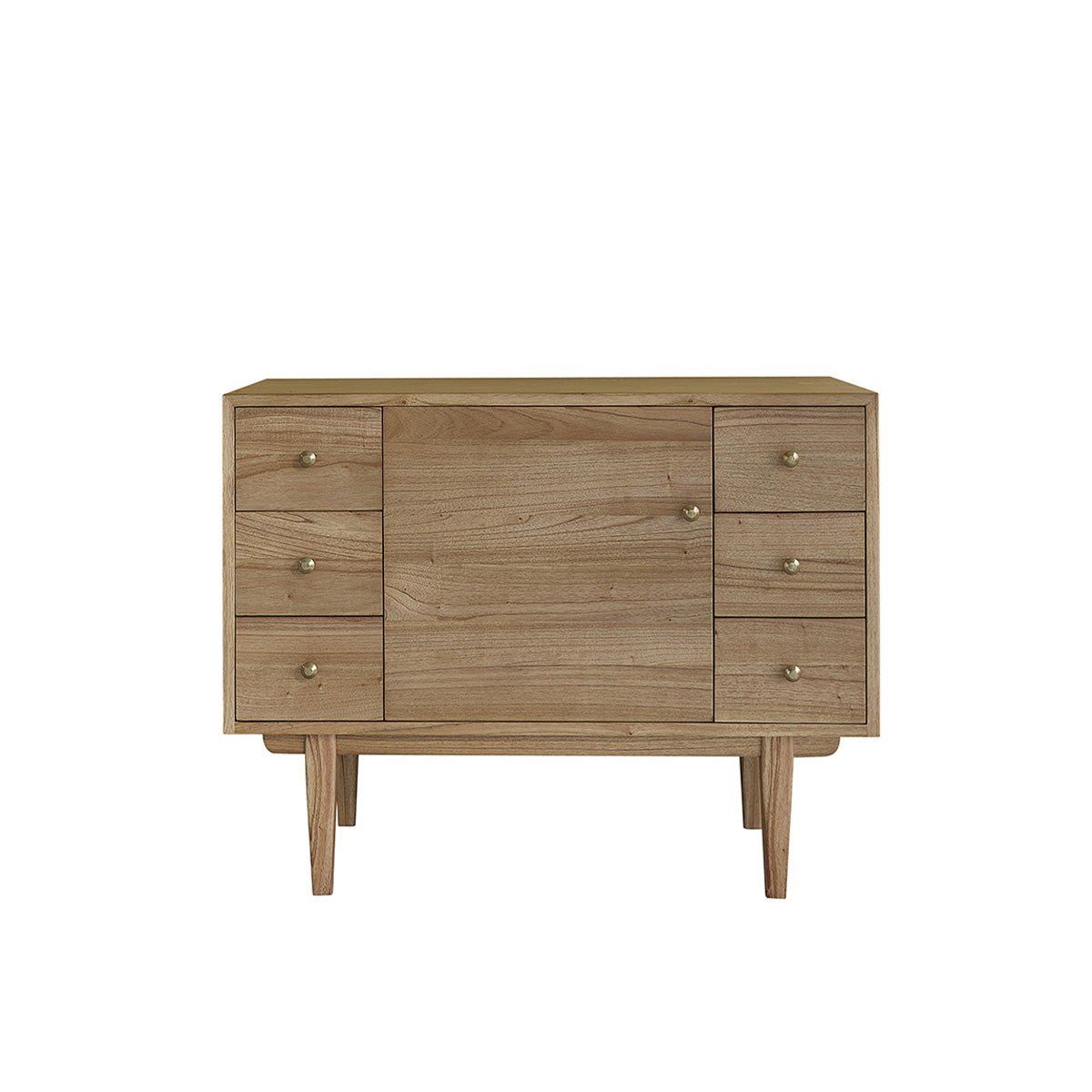 Meuble sous vasque en bois massif 100 cm FIFTIES naturel, BERAH GETAH