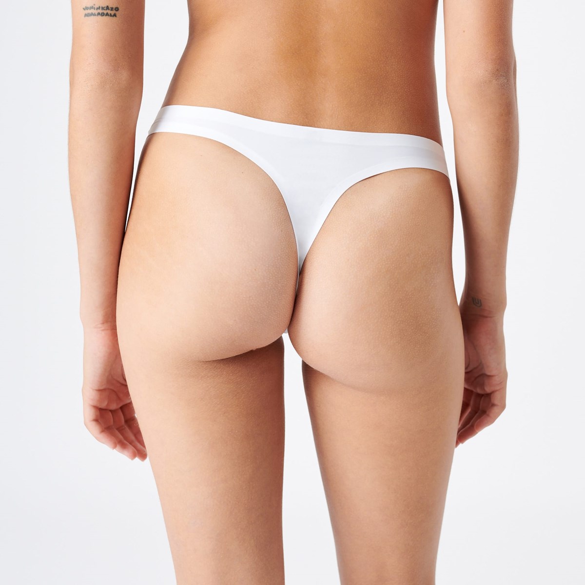 Lot de 3 strings en microfibre MICRO R blanc, UNDIZ