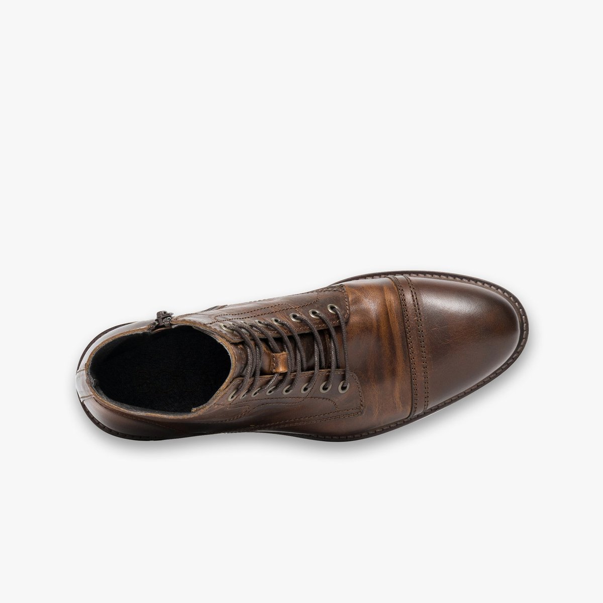 Boots À Talon en cuir WISTER cognac cognac vintage, BOCAGE