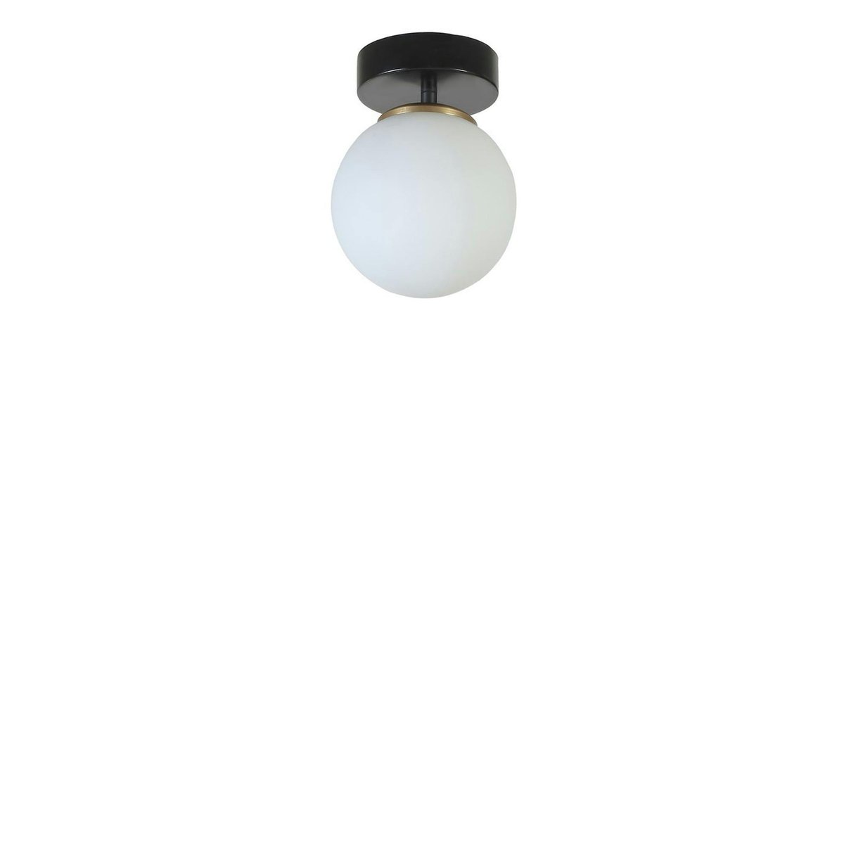Plafonnier globe en verre SIERRE blanc - noir, PIER IMPORT
