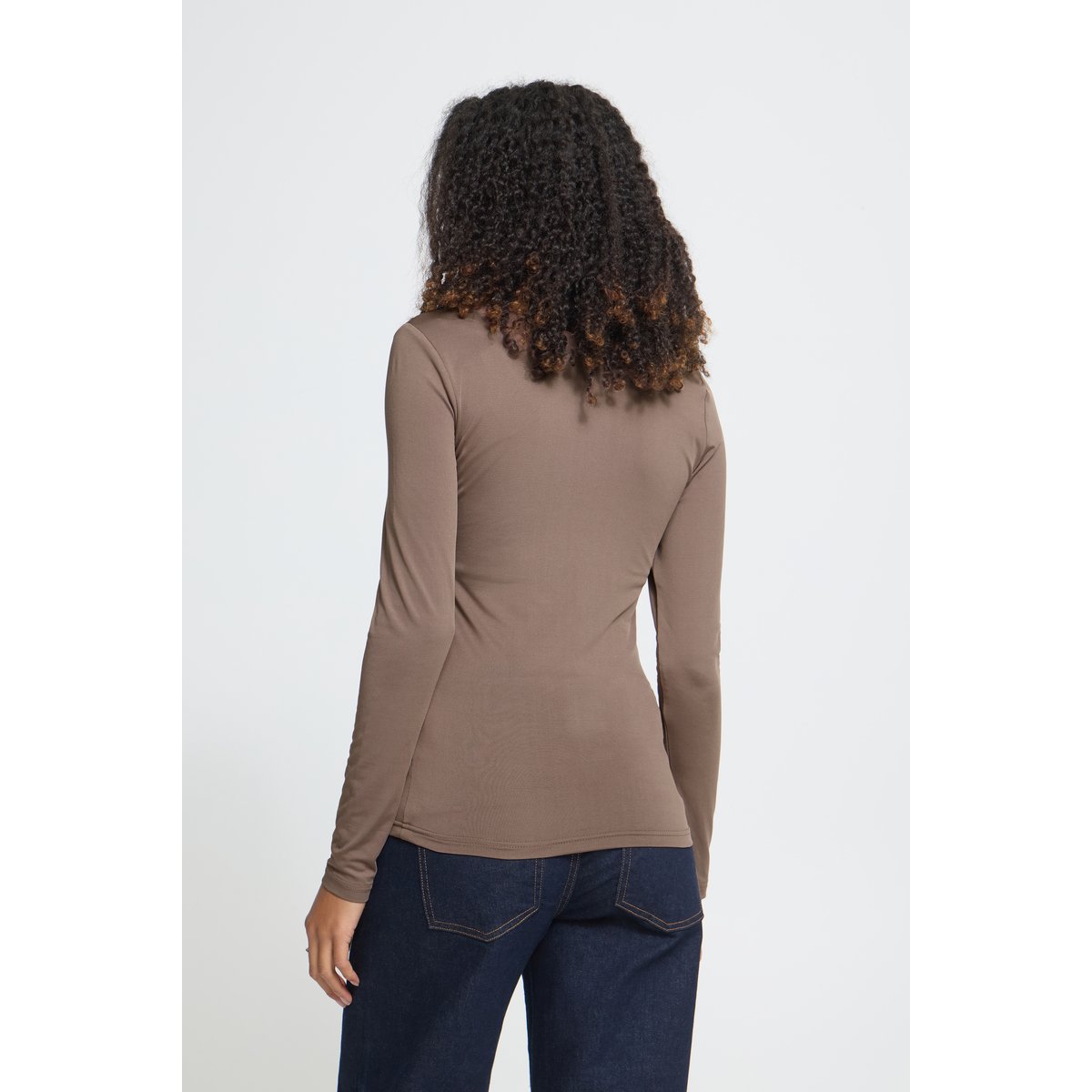 Blouse à manches longues marron toasted coconut, ICHI
