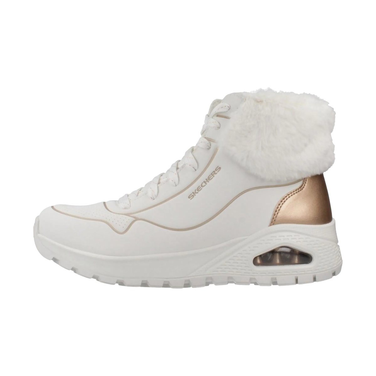 Baskets montantes Uno Rugged - Fall Shimmer blanc rose or, SKECHERS