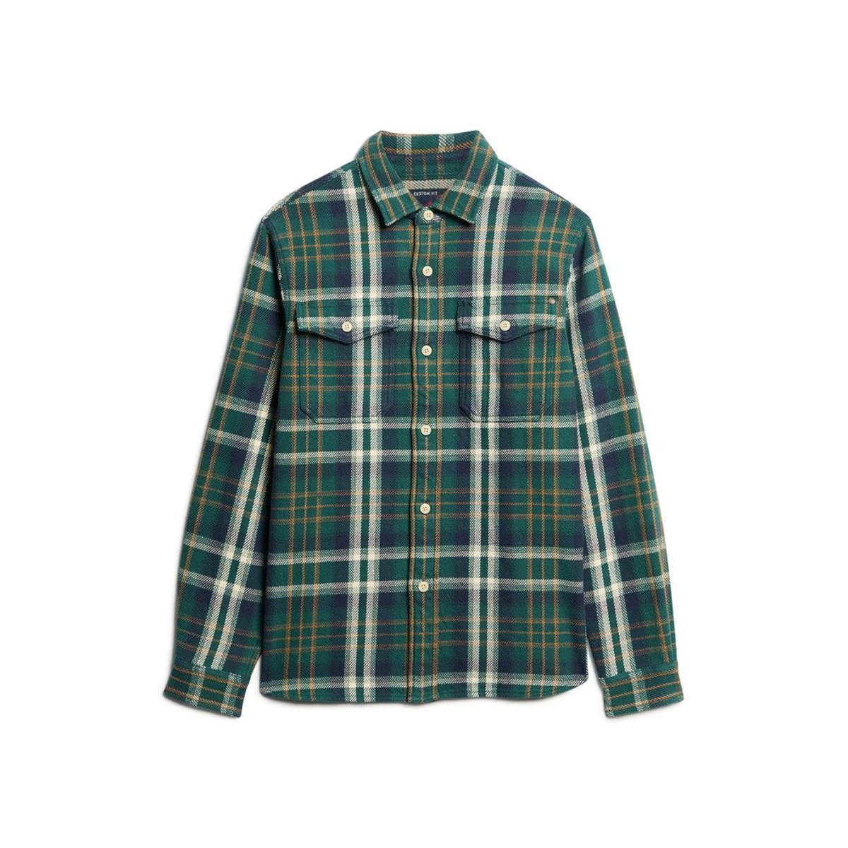 The Merchant Store - Chemise épaisse à carreaux vert à carreaux merchant, SUPERDRY
