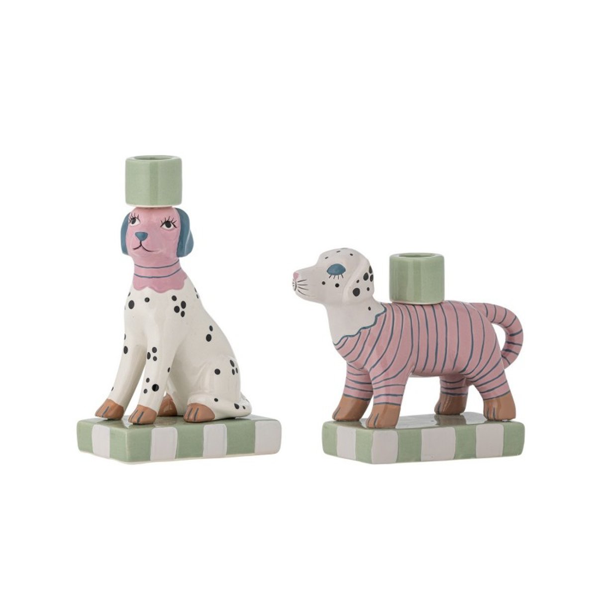 Bougeoir chiens céramique  Doglie set de multicolore, BLOOMINGVILLE