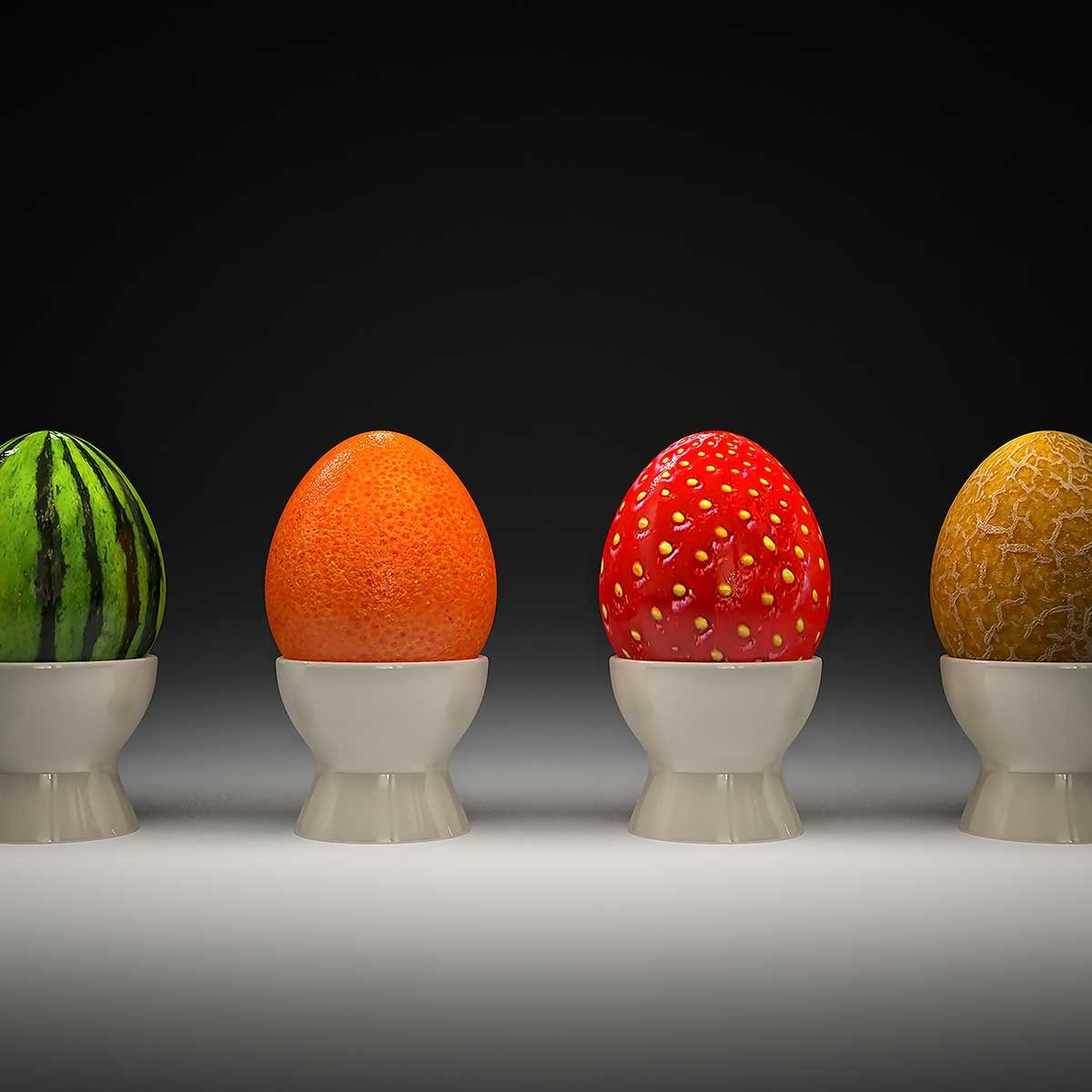 Tableau les quatre fruits tableau alu dibond, HEXOA
