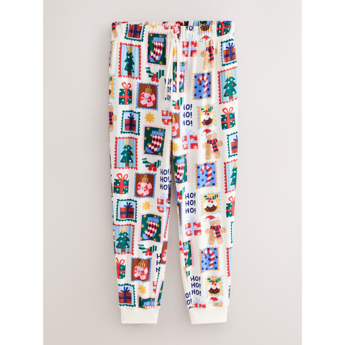 Pyjama de noël confortable collection famille timbres écrus, NEXT