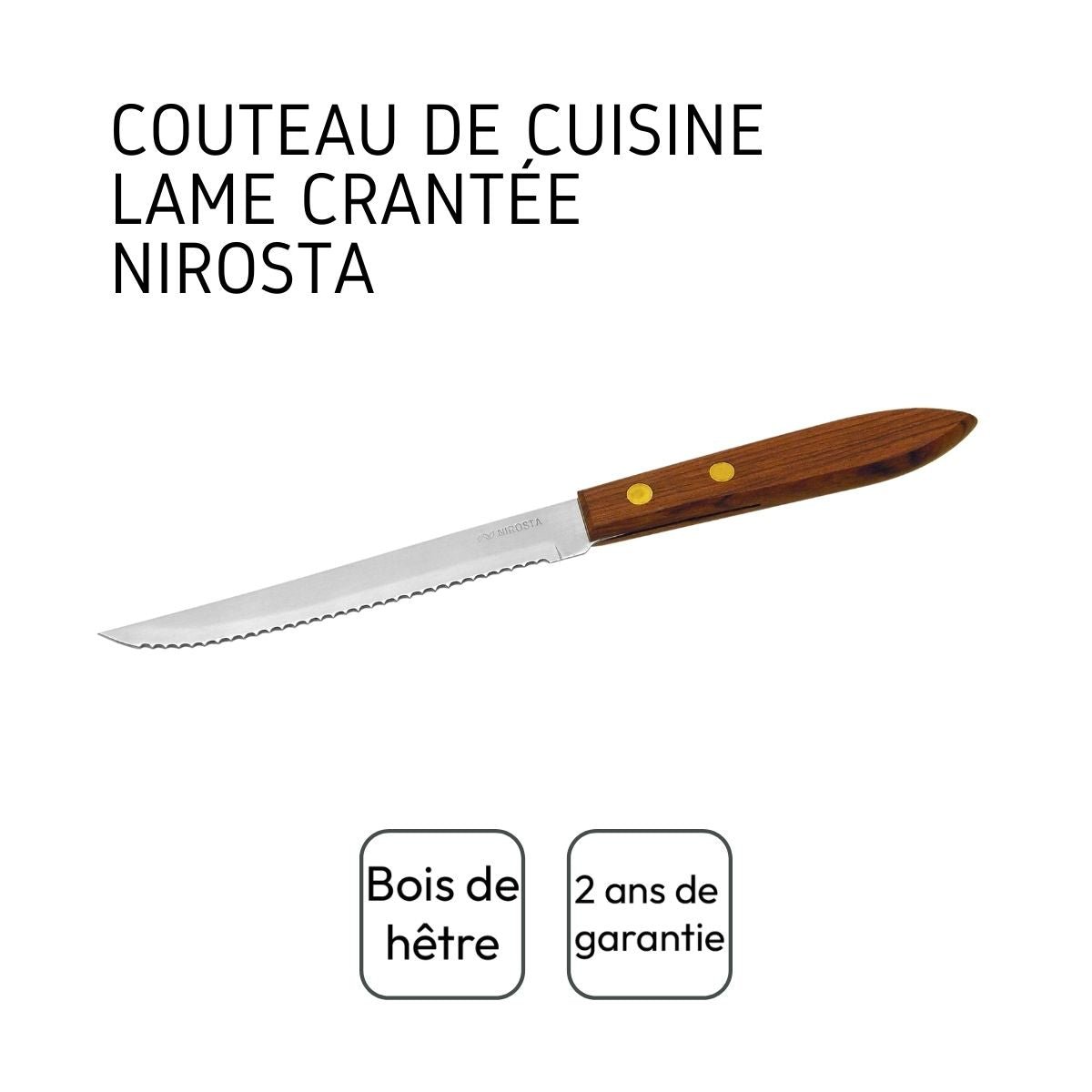 Petit couteau de cuisine inox,brun, NIROSTA