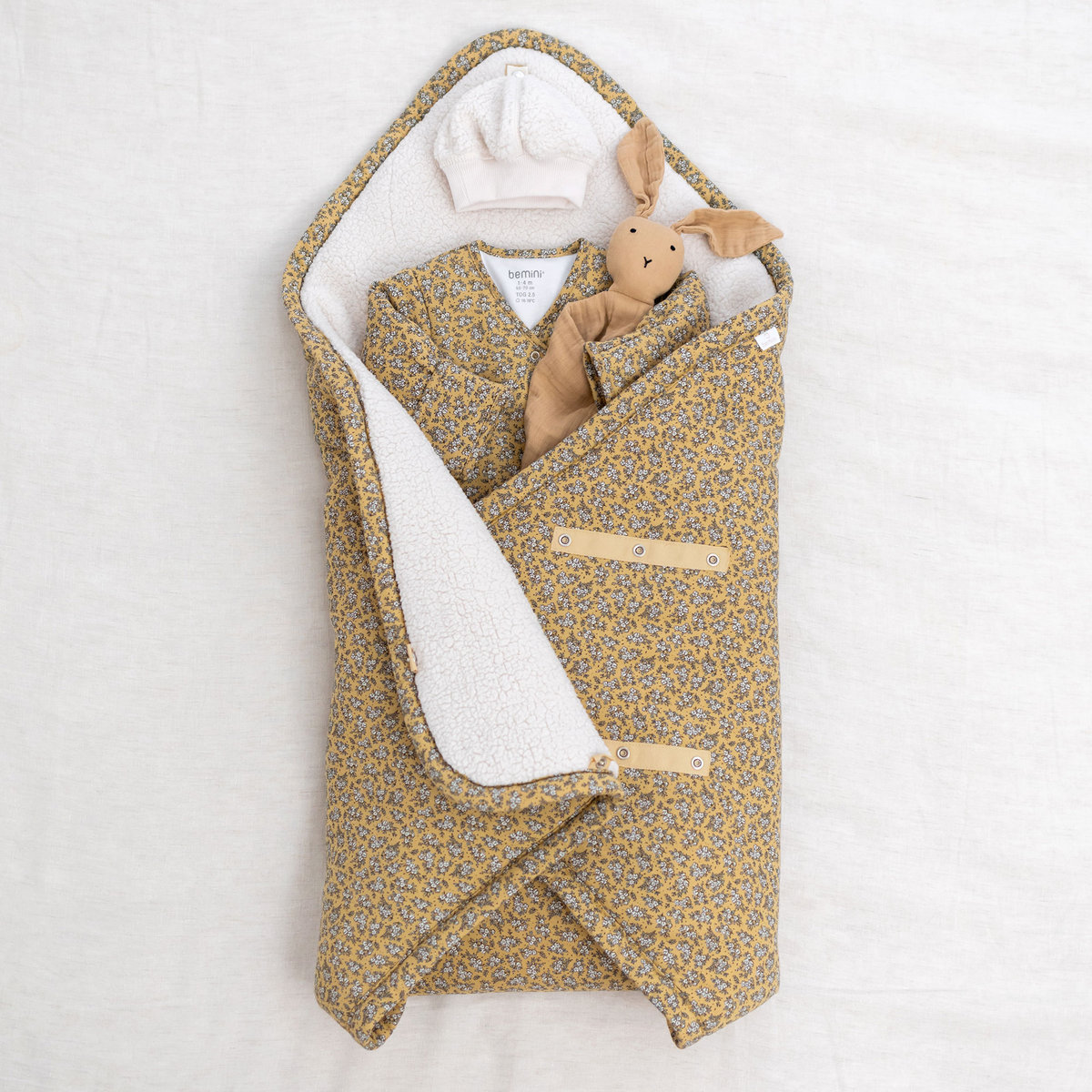 Gigoteuse avec moufles hiver - TOG 3 Cocon bien chaud heidi ocre, BEMINI