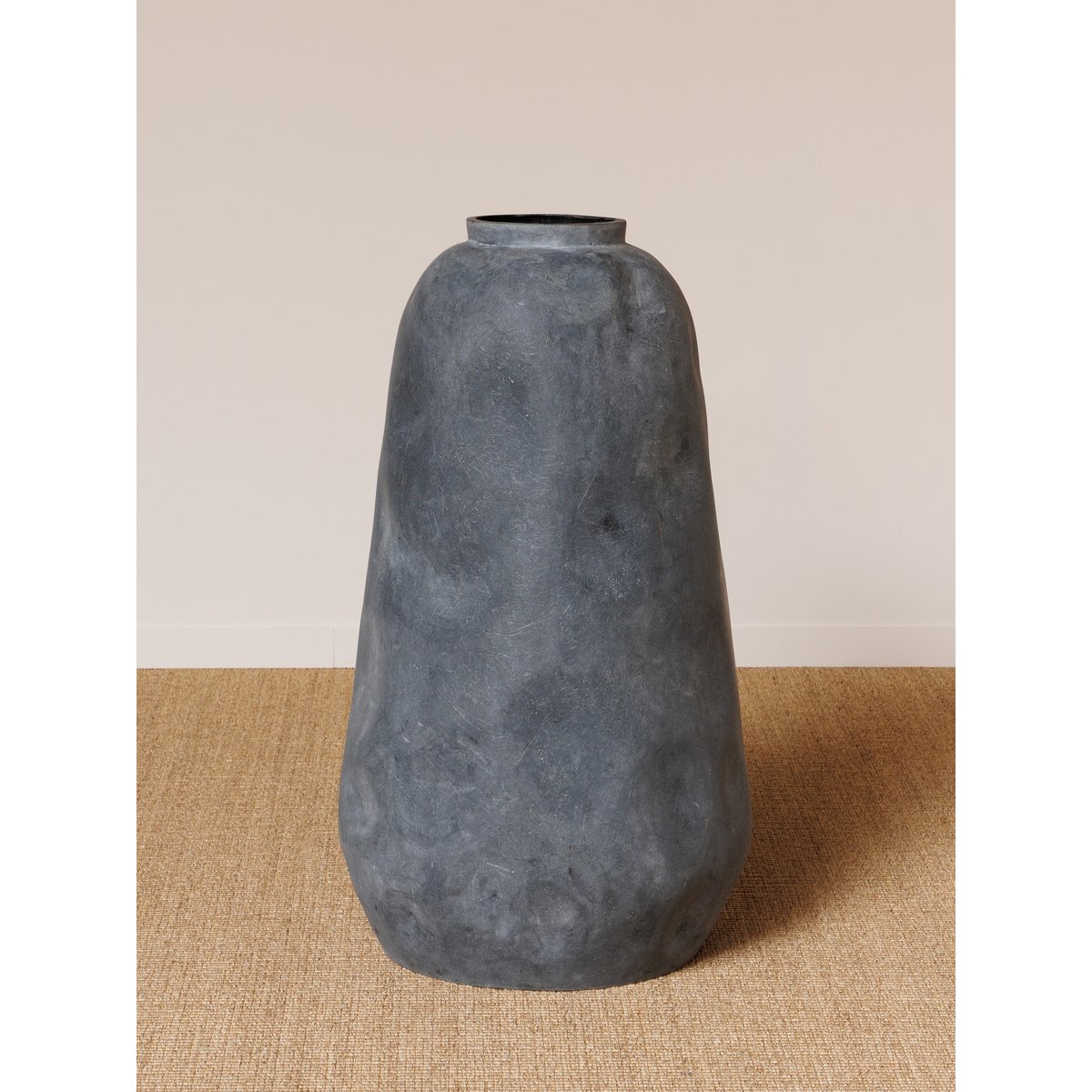 Grand pot en fibre de verre H89 SOIGNIES gris, CHEHOMA
