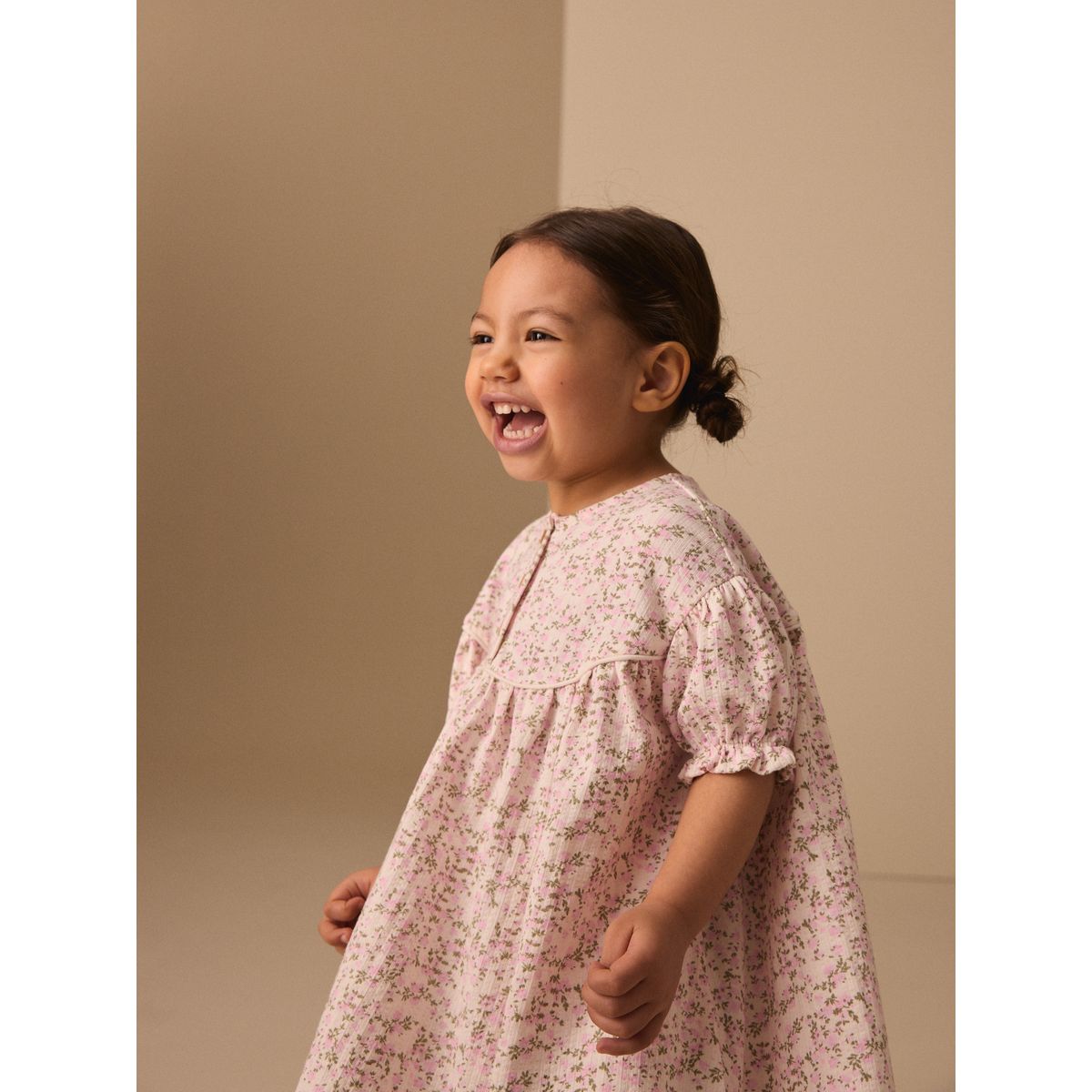 Robe en jersey à boutons rose motif fleurs, NEXT