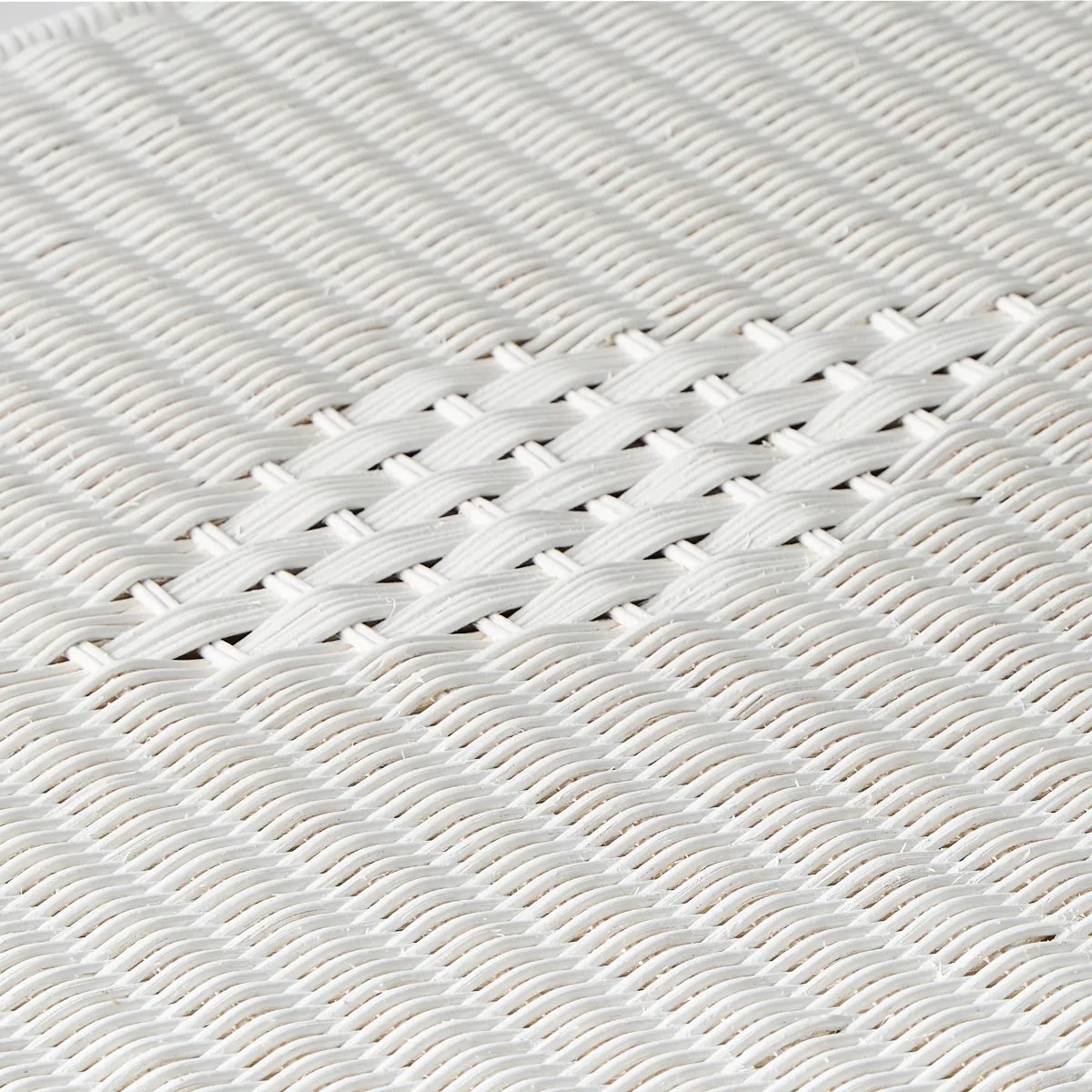 Table basse en rotin rectangulaire PRIMAVERA blanc, KOK