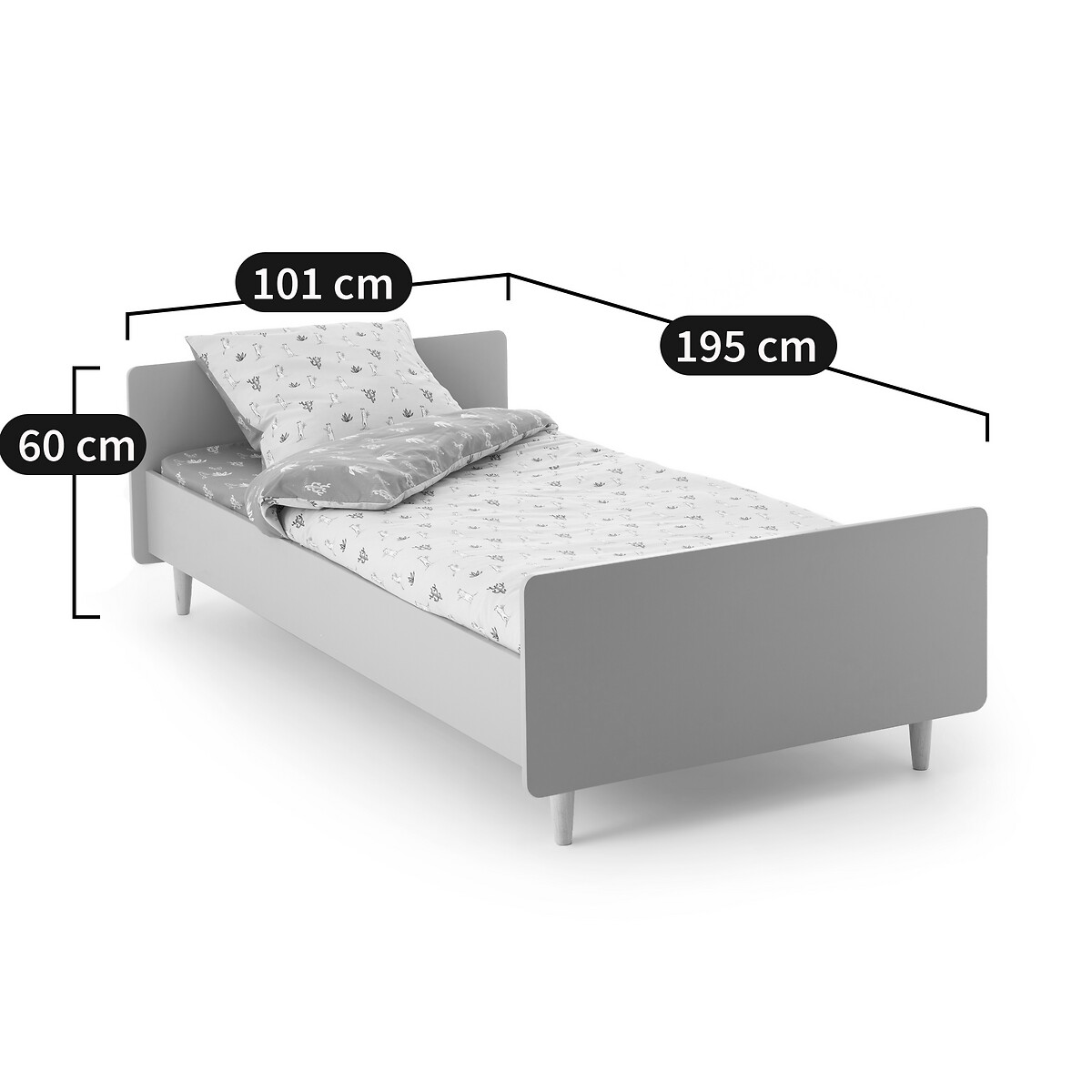 Lit enfant avec sommier Zag vert de gris, LA REDOUTE INTERIEURS