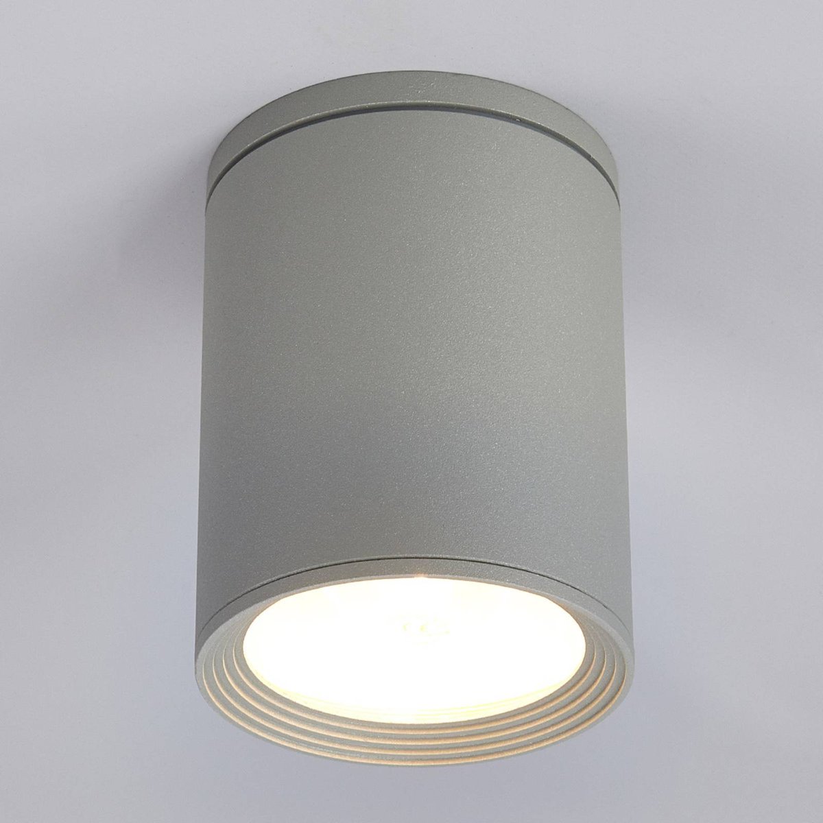 Plafonnier en aluminium moderne, Minna gris argenté, LUCANDE
