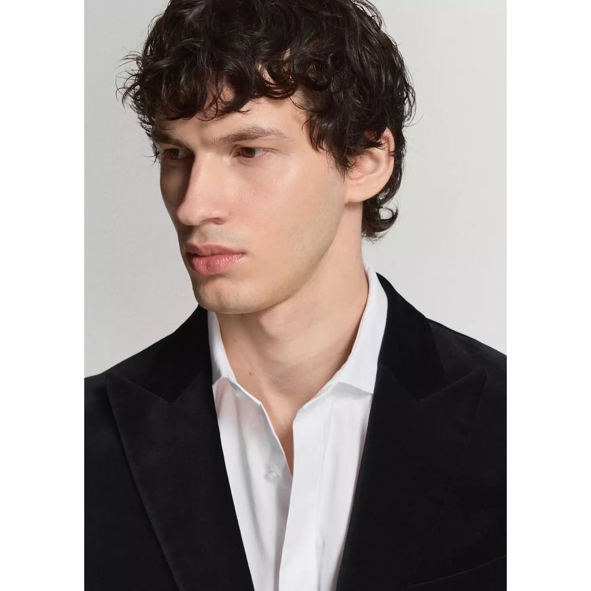 Blazer 100 % coton, velours noir, MANGO MAN