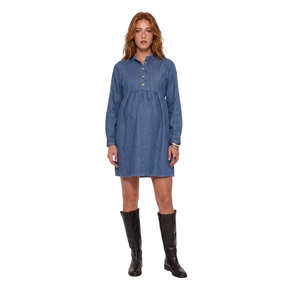 Robe de grossesse manches longues stone, VERTBAUDET
