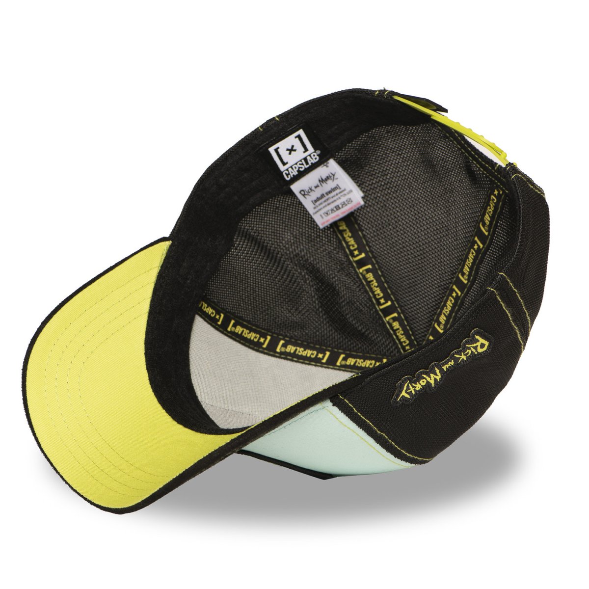 Casquette trucker Rick et Morty noir/bleu/jaune, CAPSLAB