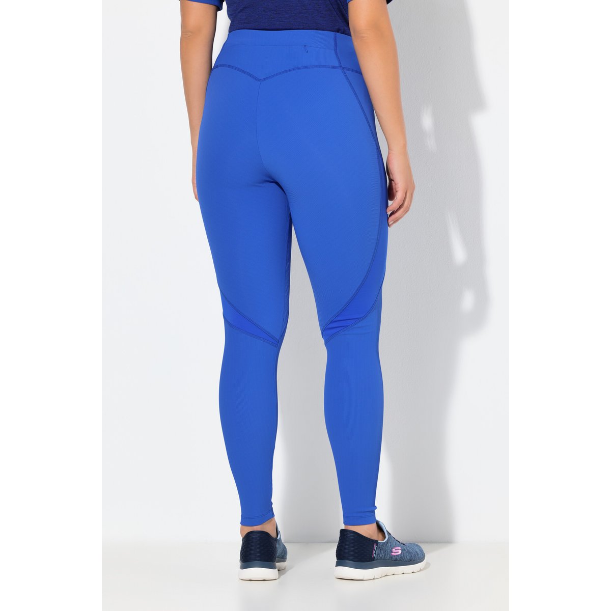 Legging technique en jersey côtelé recyclé bleu roi, ULLA POPKEN