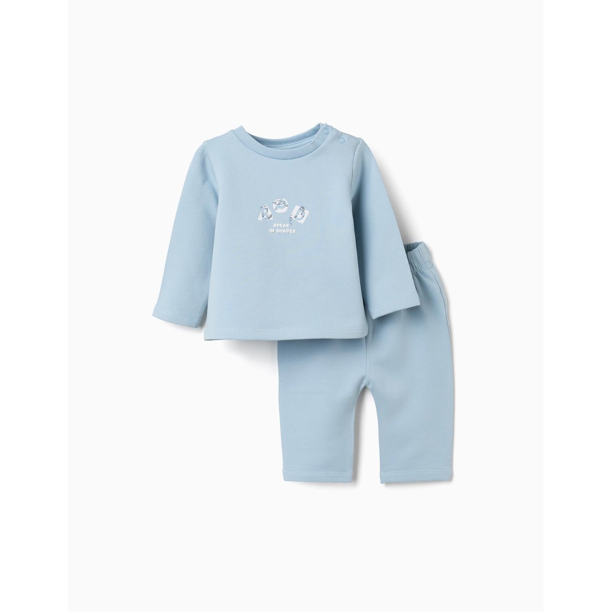 Ensemble de jogging en coton peigné avec imprimé en relief bleu clair, ZIPPY
