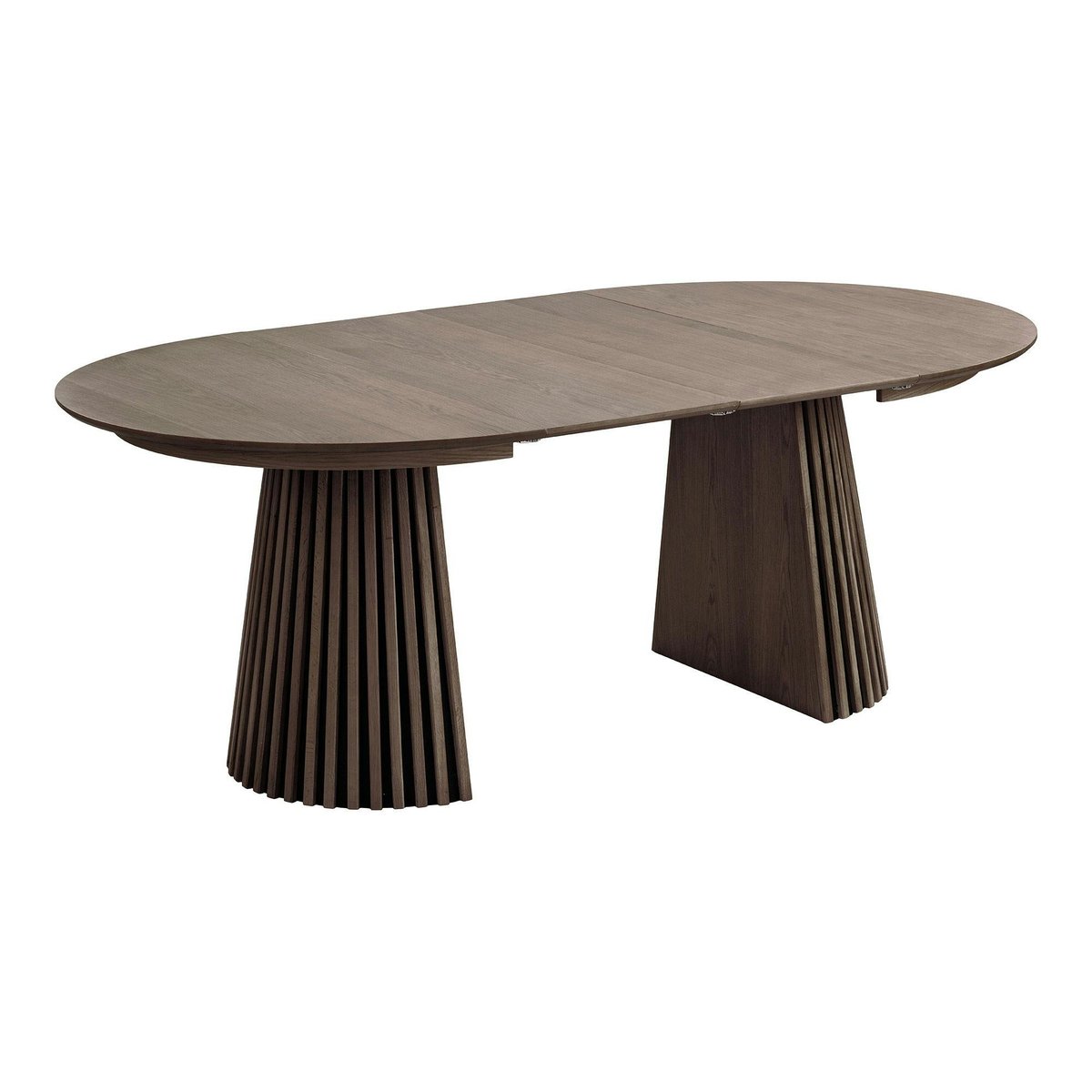 Table ronde extensible avec pied baguette AMSTERDAM chêne brun (8 places), PIER IMPORT