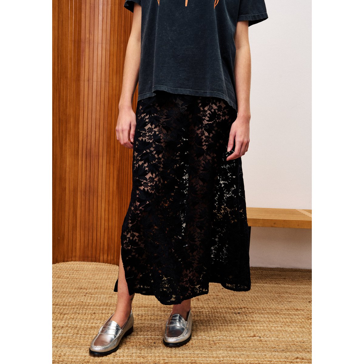 Jupes midi HEBERT noir, FRNCH